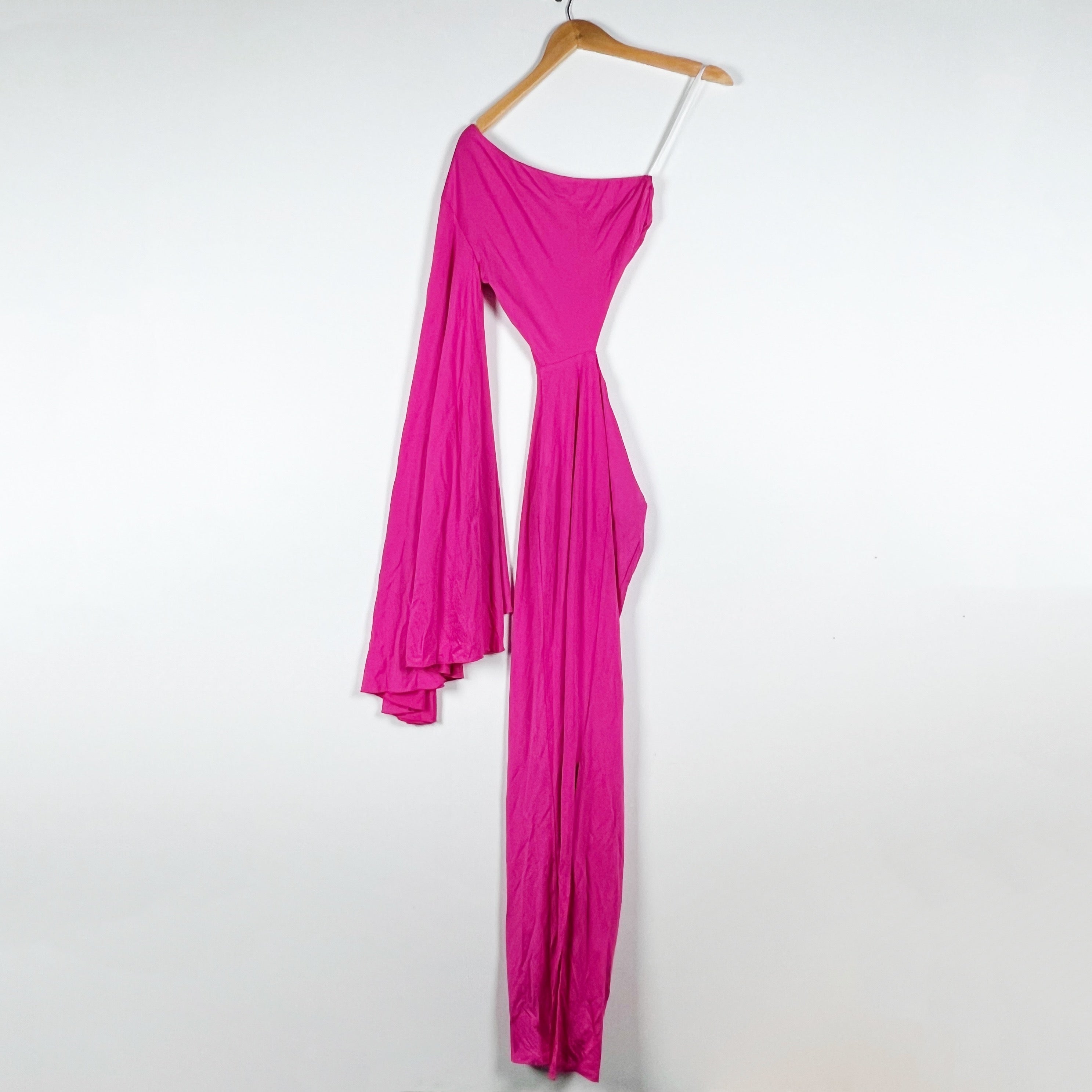 NEW Michael Costello x Revolve Aaliyah Stretch Knit One Shoulder Cut Out Dress