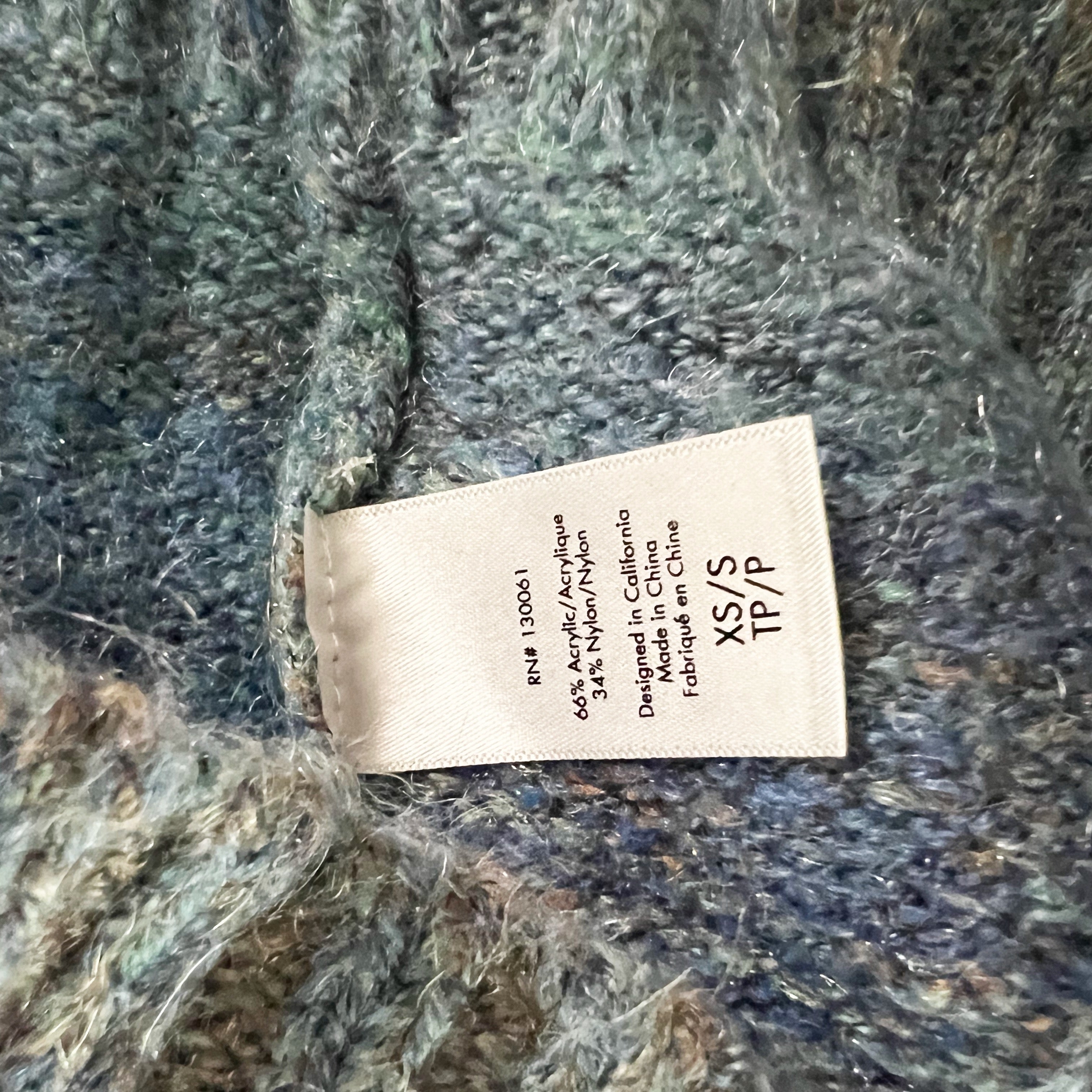 L*Space Zoe Knit Stretch Button Front Oversized Ombre Metallic Blue Cardigan