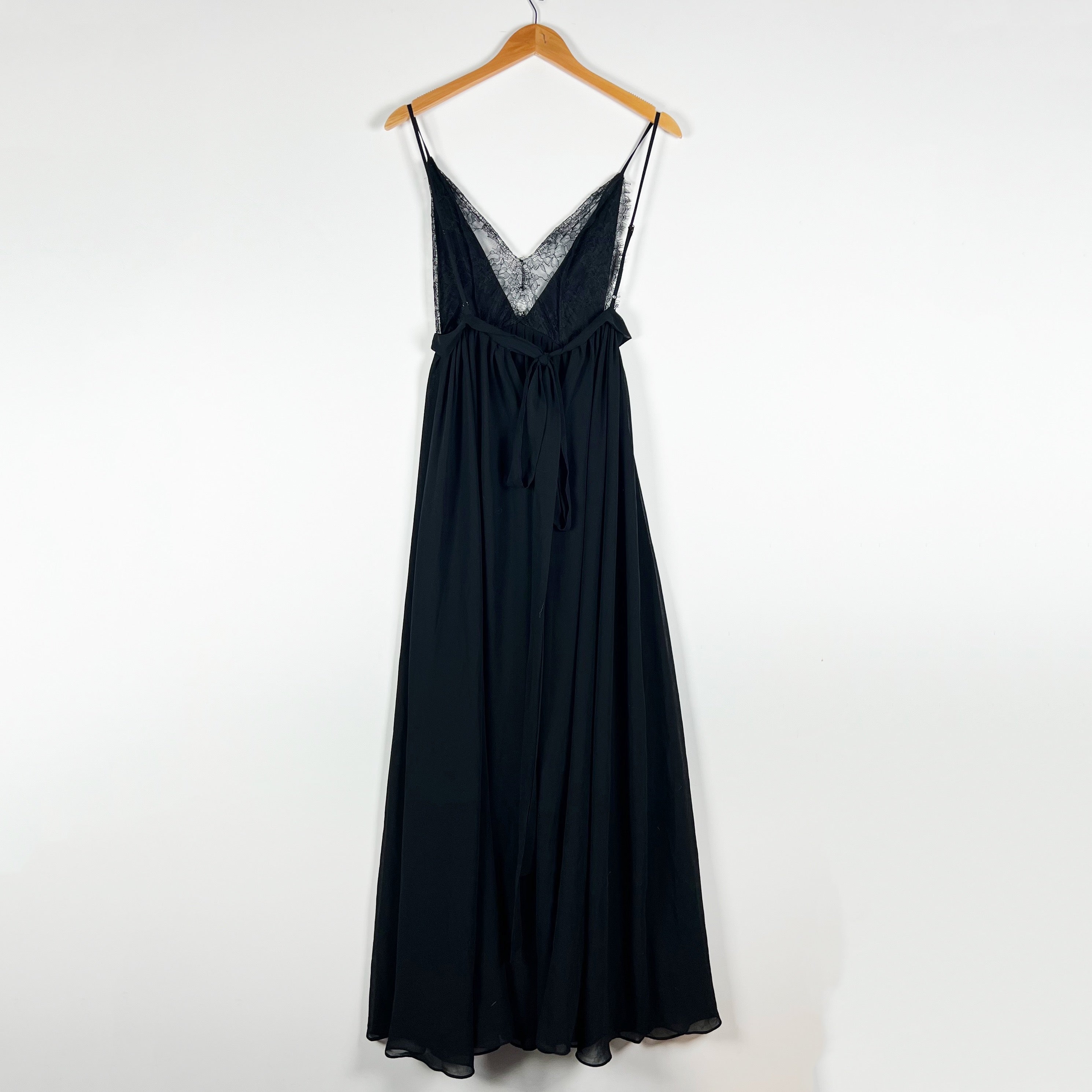 NEW Michael Costello x Revolve Justin Lace Panel High Slit Chiffon Maxi Dress