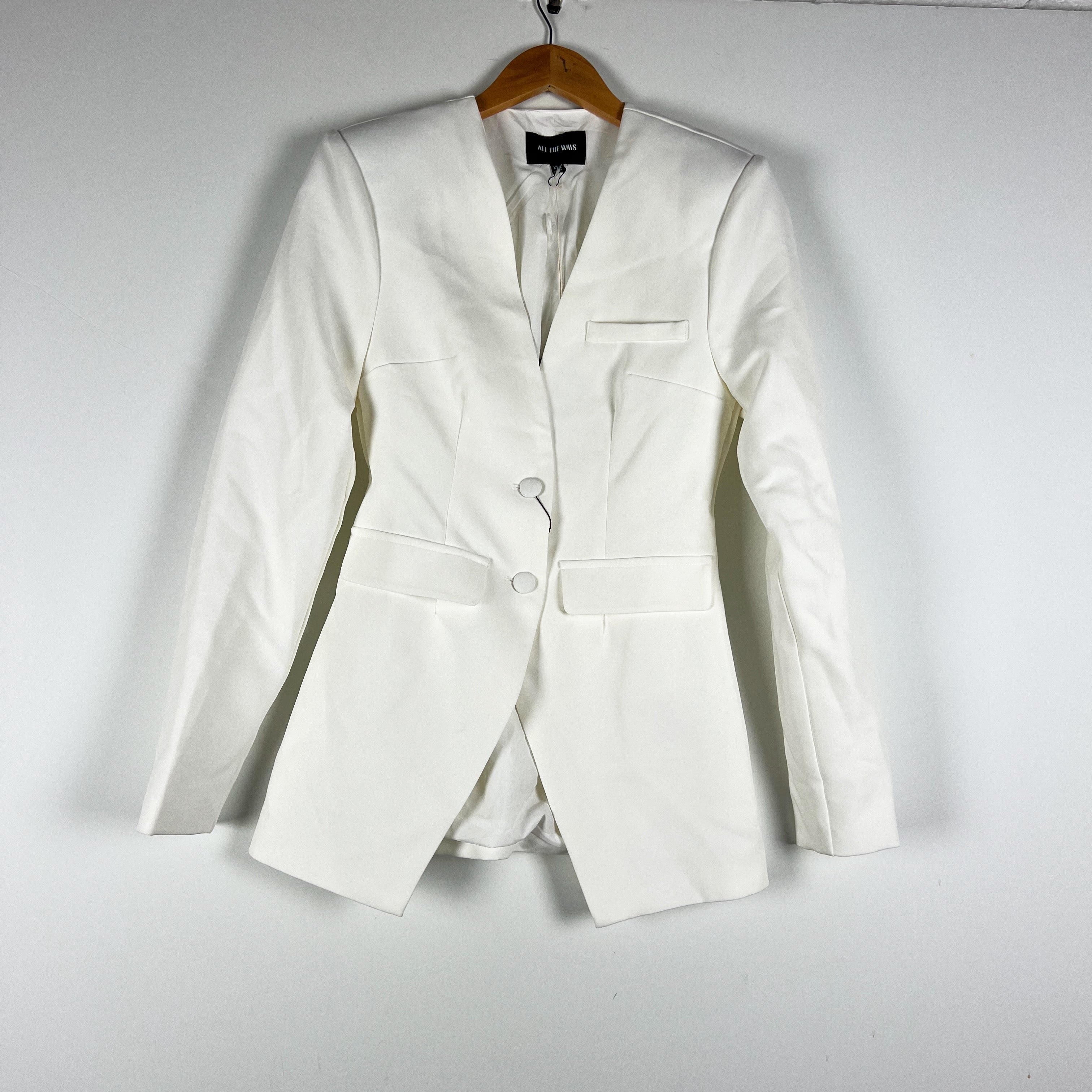 NEW All The Ways Isla Two Button Structured Blazer Jacket White XXS