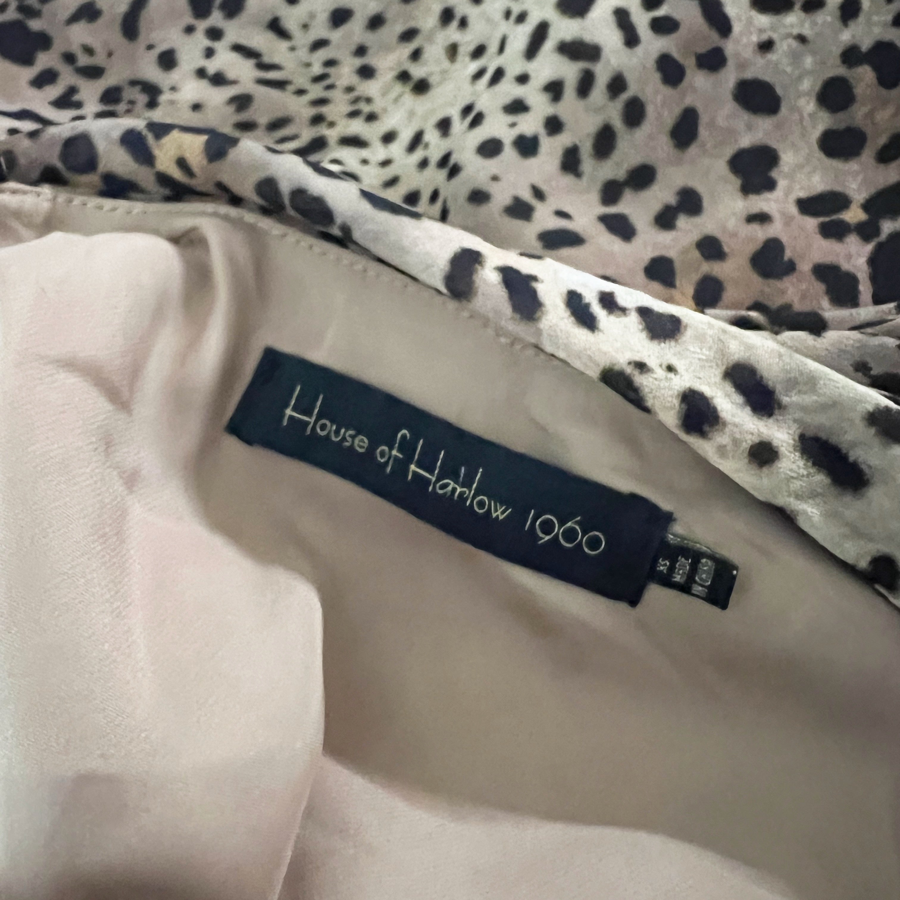 House Of Harlow 1960 Idris Cheetah Leopard Animal Print Pattern Mini Dress XS