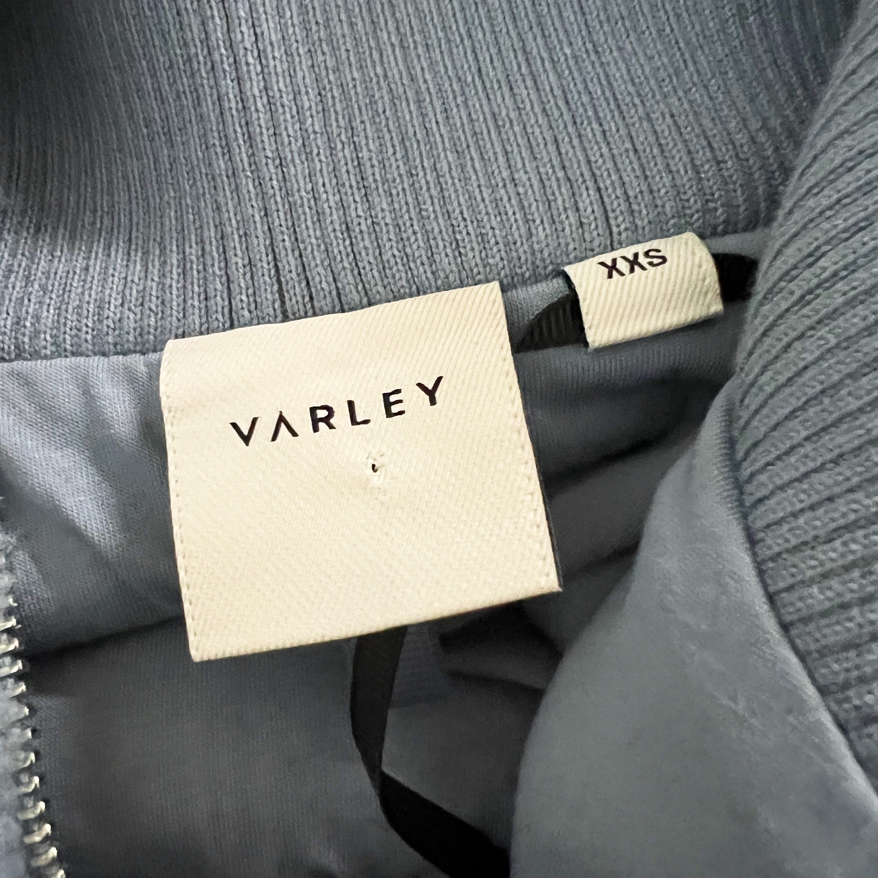 NEW Varley Franca Faux Vegan Shearling Sherpa Fuzzy Full Zip Jacket Ashley Blue