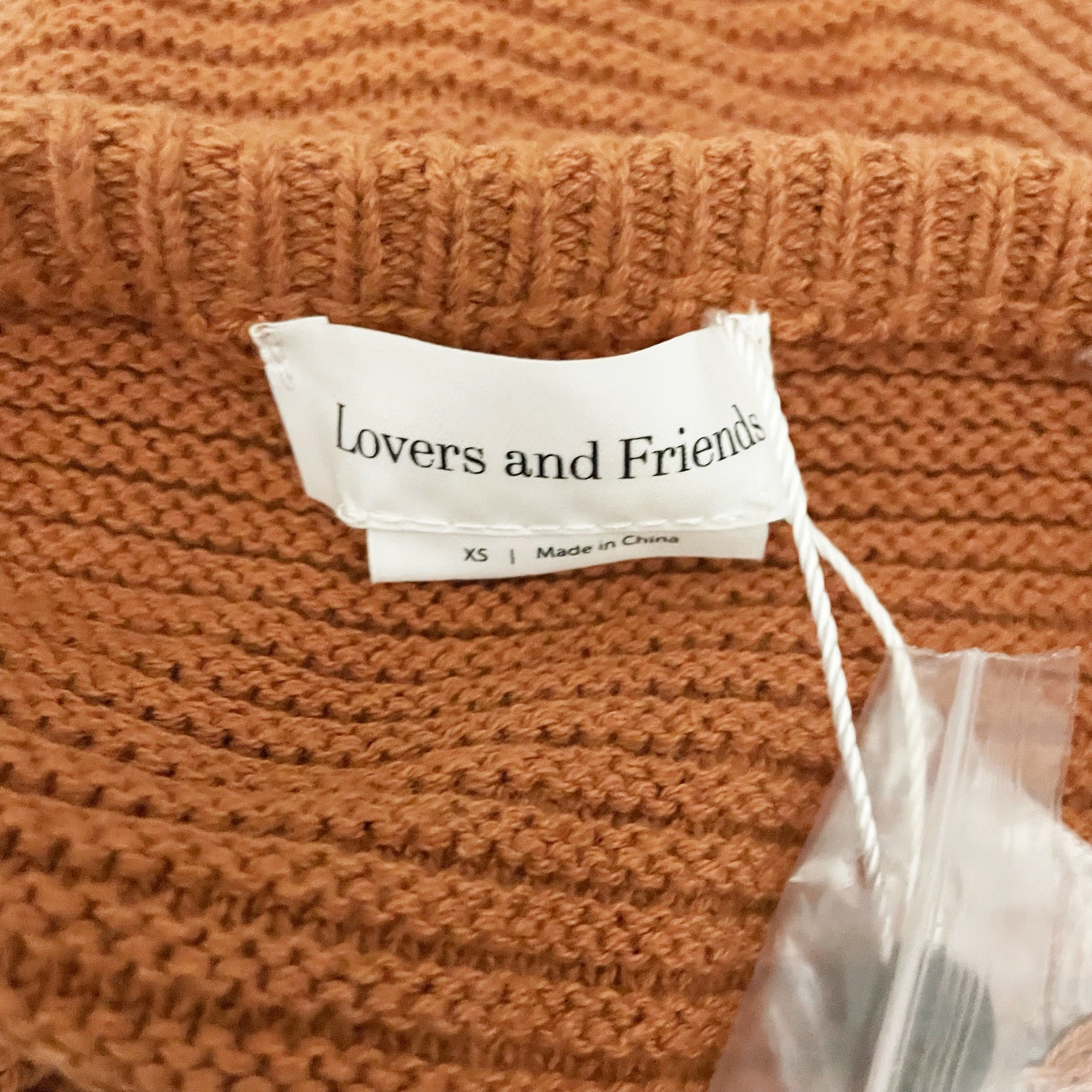 NEW Lovers And Friends Delphi Cotton Starfish Crochet Knit Mini Dress Rust Brown