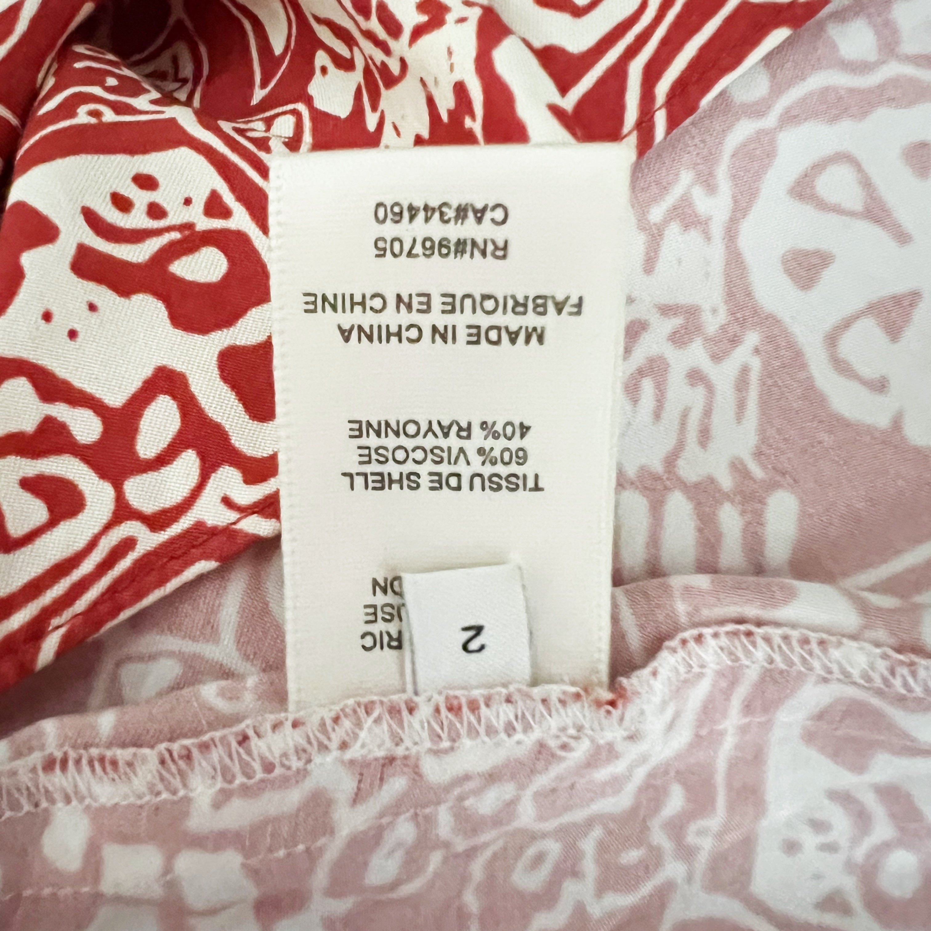 Rebecca Taylor Labyrinth Print Pattern Red Clay Combo Tank Midi Slip Dress 2