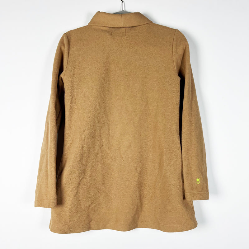 Dudley Stephens Park Slope Vello Fleece Turtleneck Pullover Sweater Camel Small