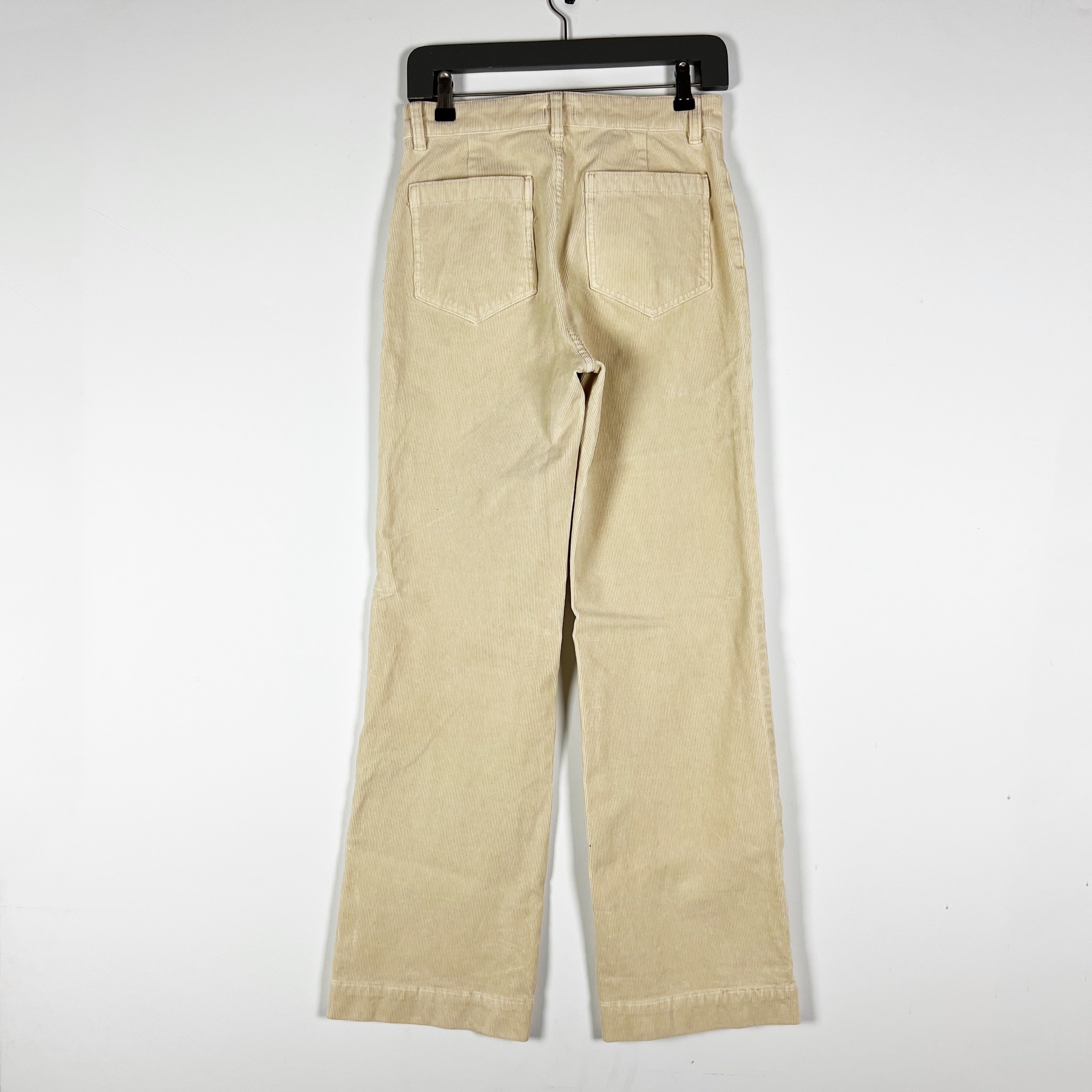 NEW Faherty Softstretch Cord Patch Pocket High Rise Wide Leg Summer Sand Pant 27