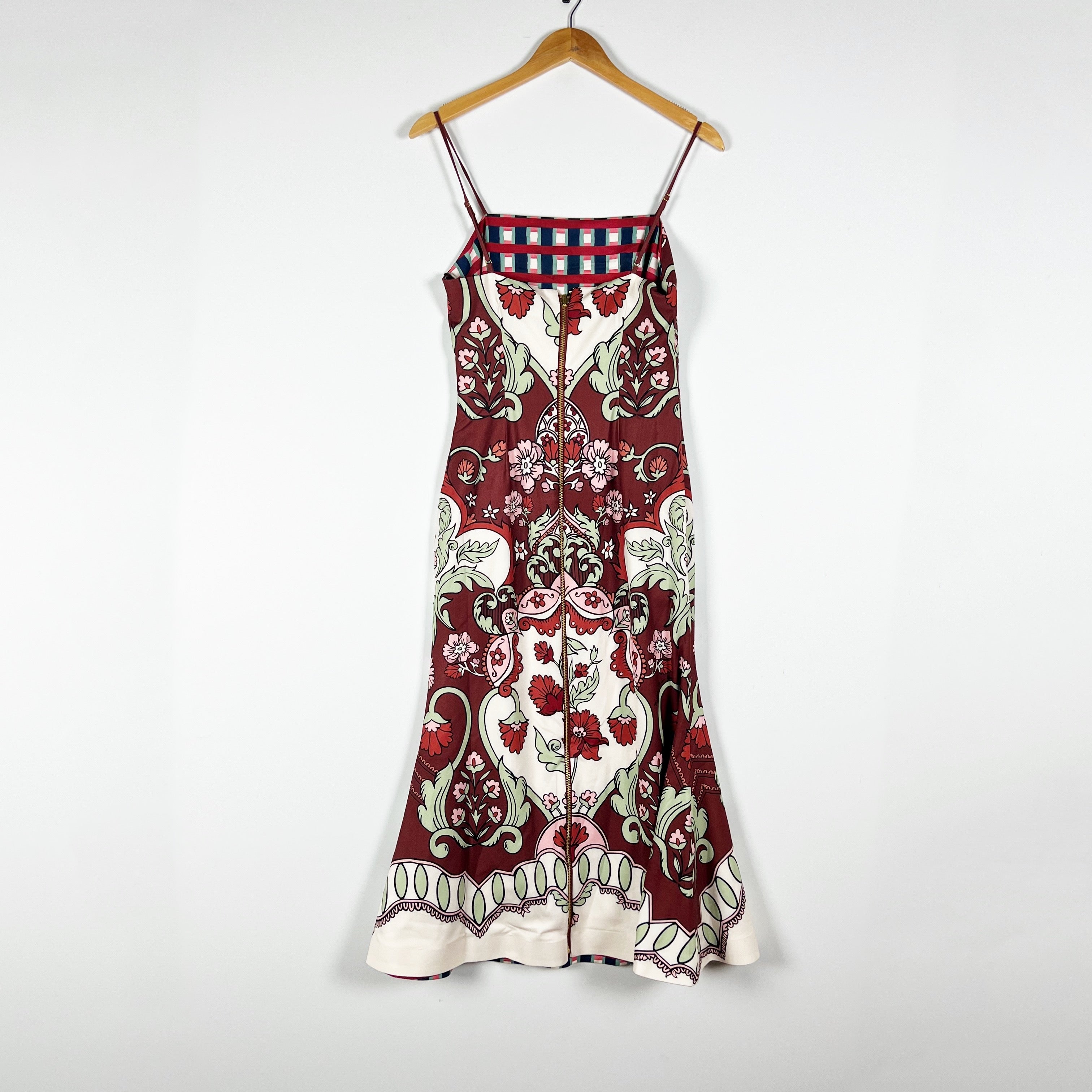 Mestiza Tropez Convertible Strapless Flared Print Pattern Midi Dress Small