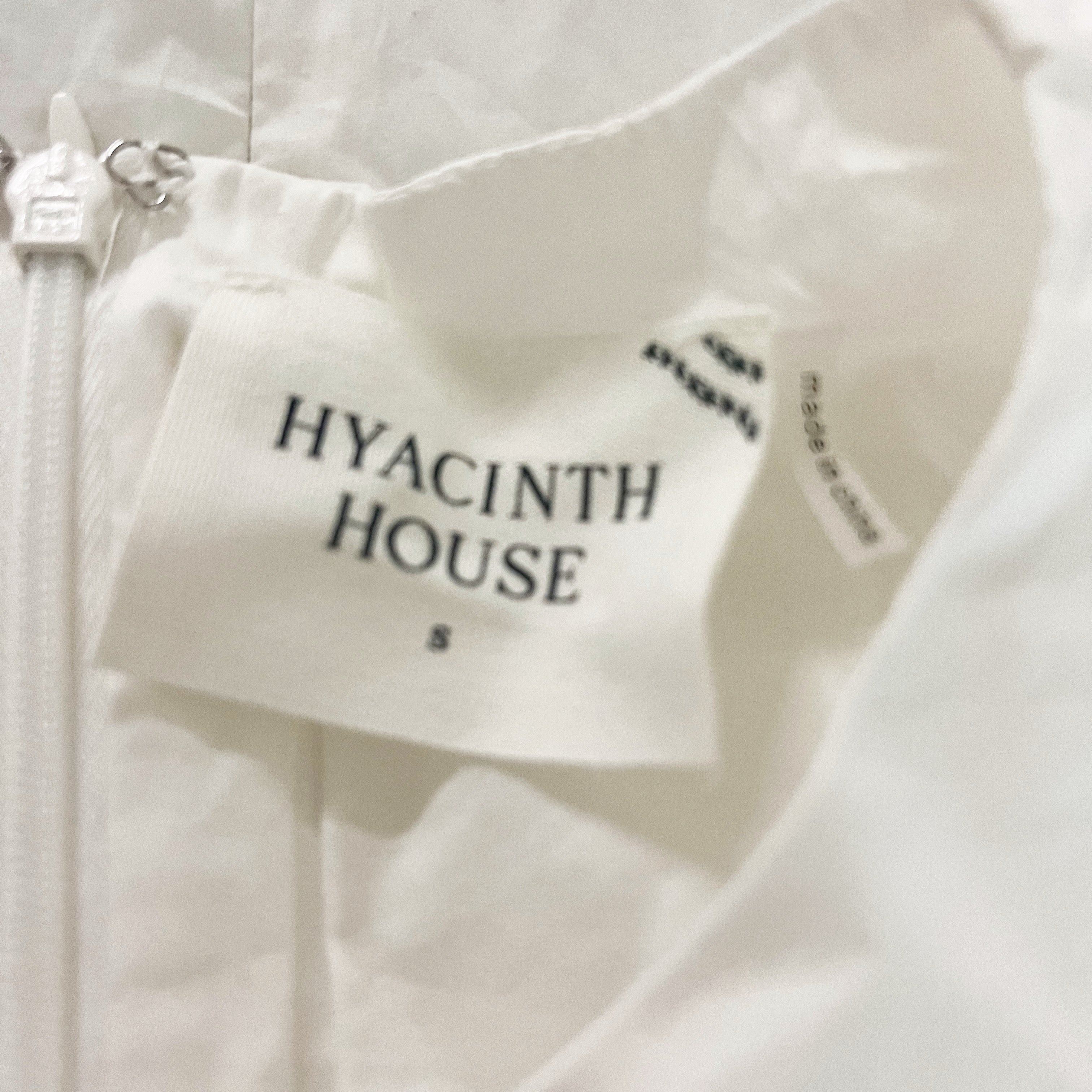 NEW Hyacinth House Atlantic Blue White Embroidery Lace Cotton Poplin Mini Dress S