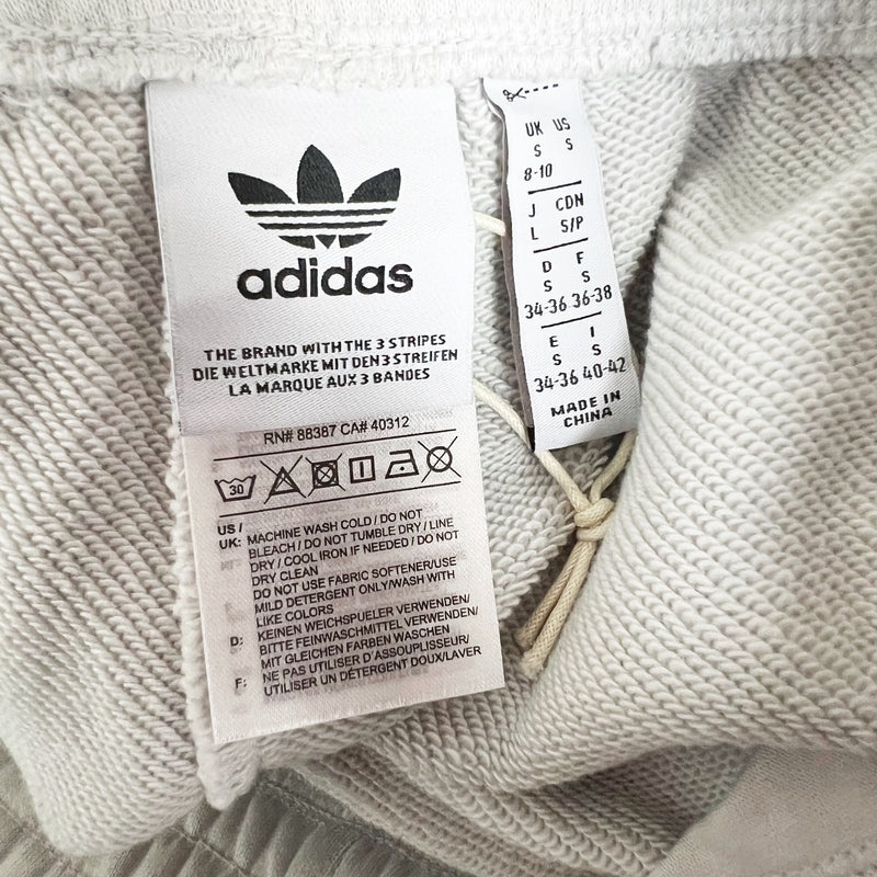 Adidas Cotton Terry Lined Mid Rise Velvet Velour Logo Sweat Pants Joggers Gray S