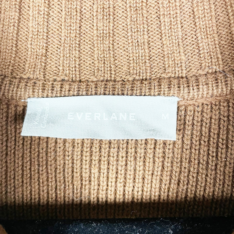 Everlane The Mariner Wool Cotton Knit Button Collar Pocket Pullover Sweater M