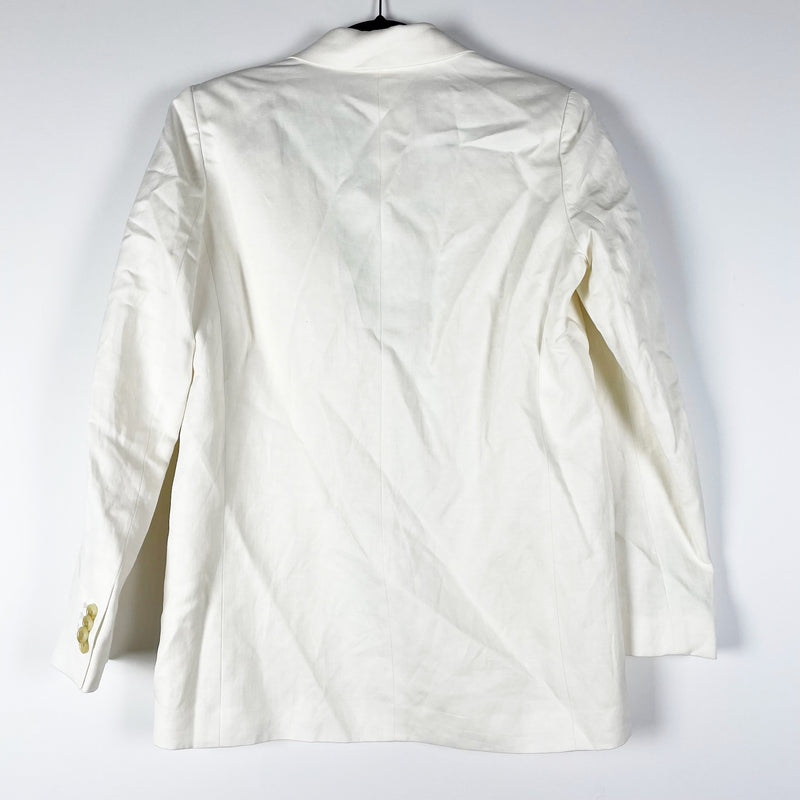 NEW Everlane Women's The Linen Oversized Two Button Blazer Jacket White 2