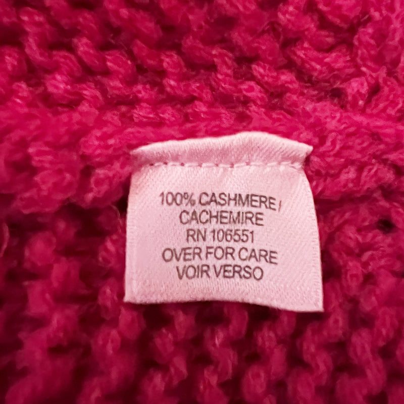 Calypso St. Barth Women's 100% Cashmere Knit Turtleneck Curved Hem Pink Sweater