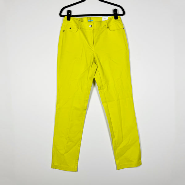 NEW J. McLaughlin Felicity Front Fly Zip Slim Skinny Cotton Stretch Yellow Jeans