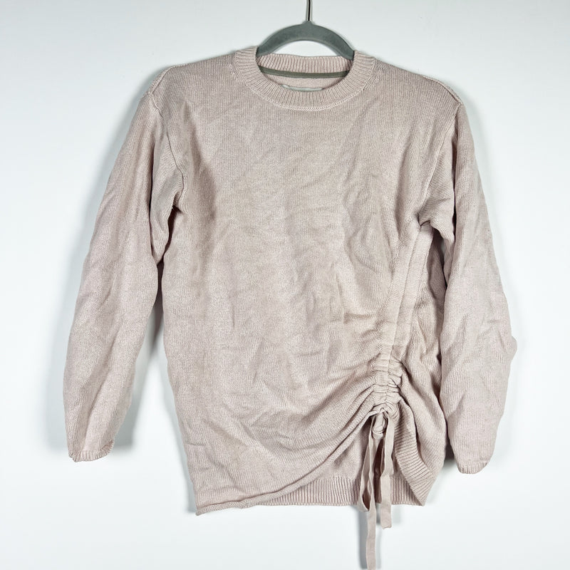 Brochu Walker Jacona Pullover Cotton Cashmere Crew Neck Cinched Sweater Pink XS