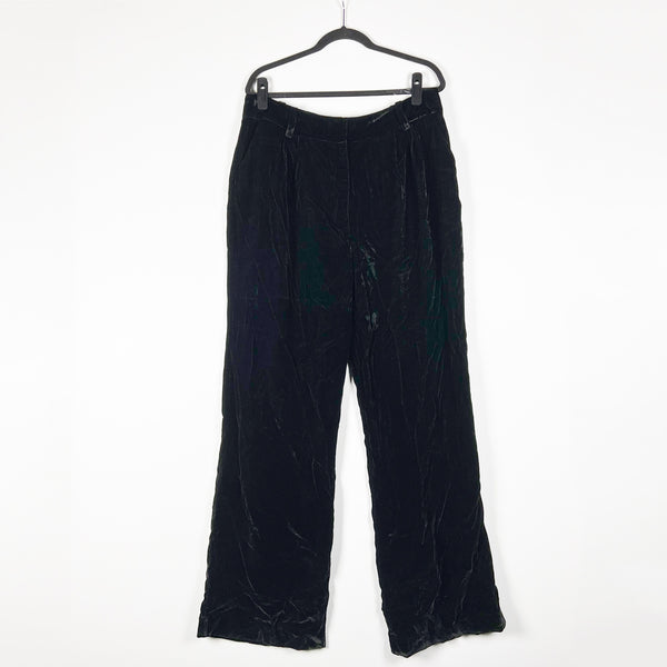 NEW Favorite Daughter The Velvet Velour Favorite Straight Leg Casual Pants Black