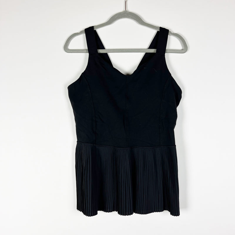 NEW Lululemon City Tank Accordion Pleated Athletic Work Out Tank Top Black 12