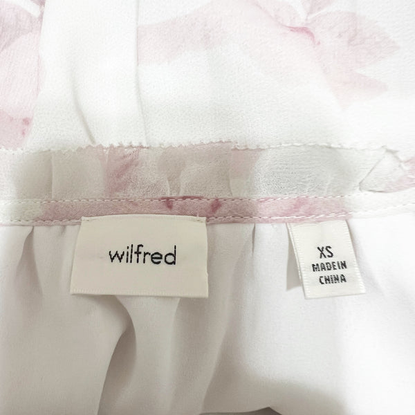 Wilfred Aritzia Faraway Puff Sleeve Smocked Chiffon Midi Tea Dress Cloudy Lilac