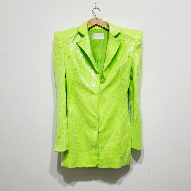 Bronx And Banco X Revolve Zizi Sequin Embellished Sparkle Blazer Neon Green XS