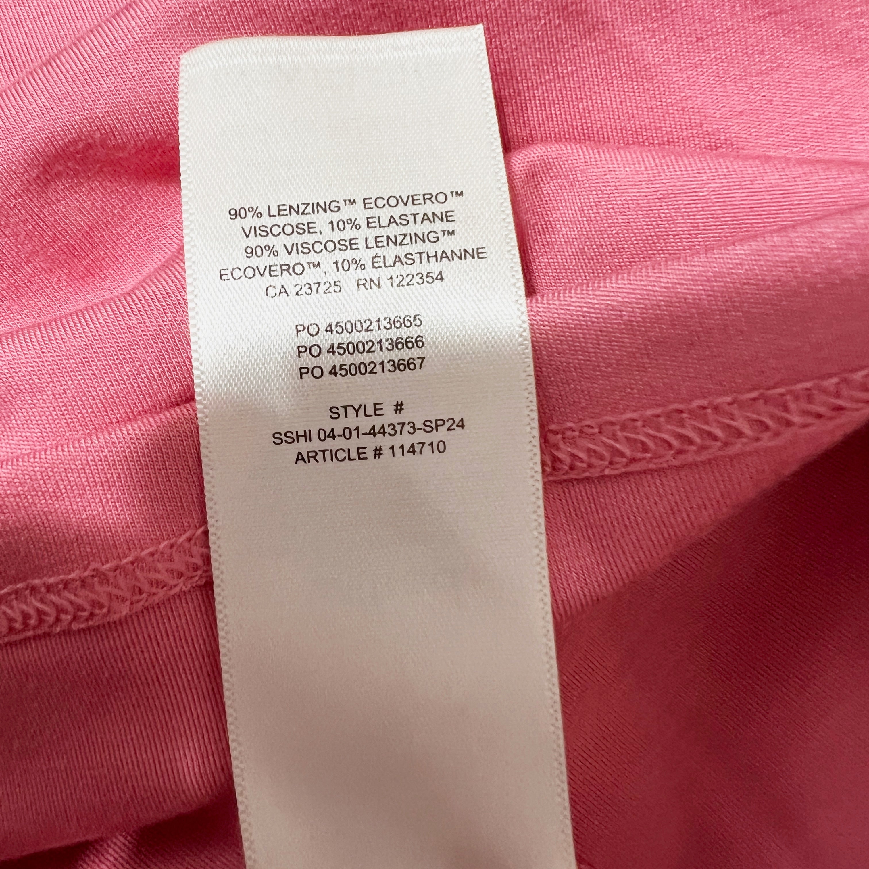 NEW Wilfred Aritzia Goodlux Bloom Top Deep V-Neck Top With Rosette Petunia Pink