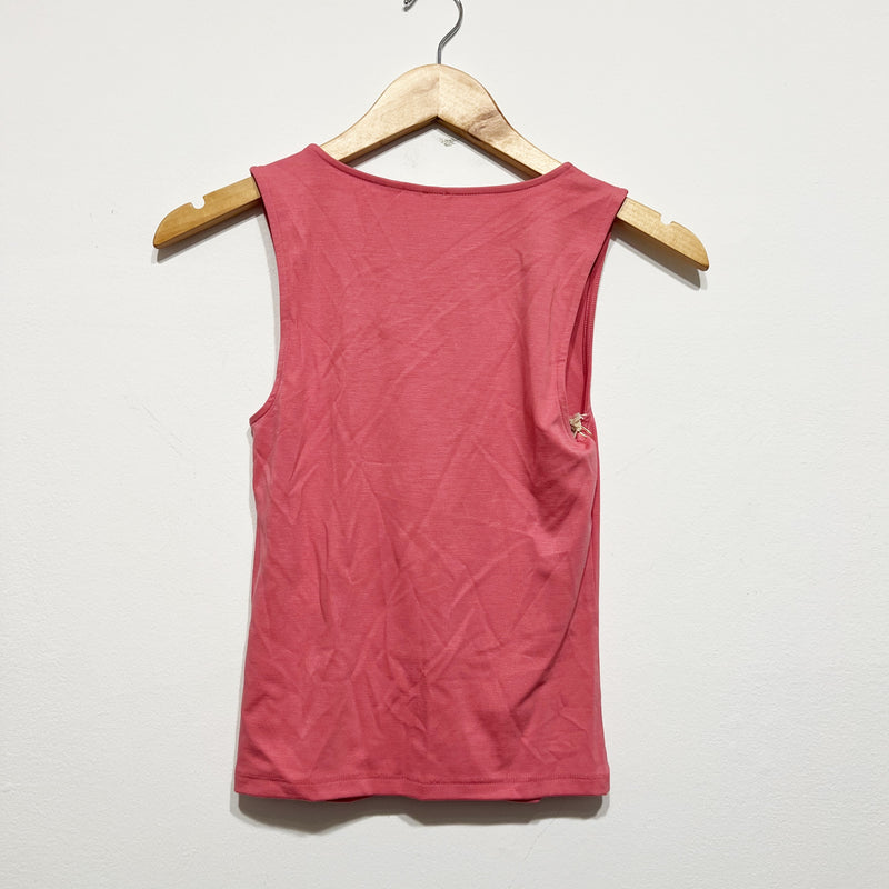 NEW Wilfred Aritzia Goodlux Bloom Top Deep V-Neck Top With Rosette Petunia Pink