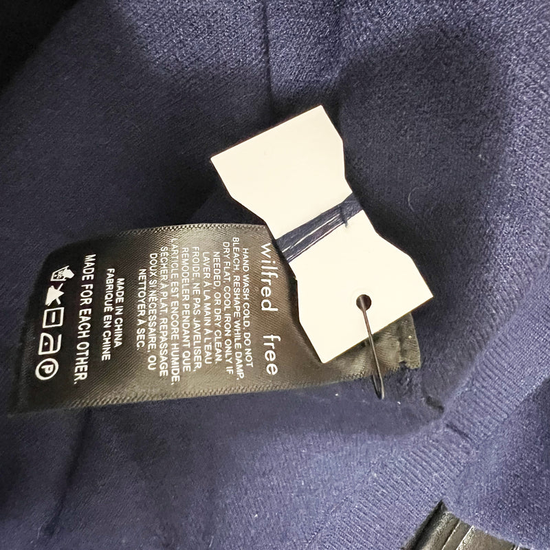 NEW Wilfred Aritzia Ronnie Long Knit Stretch Relaxed Shirt Jacket Admiral Blue