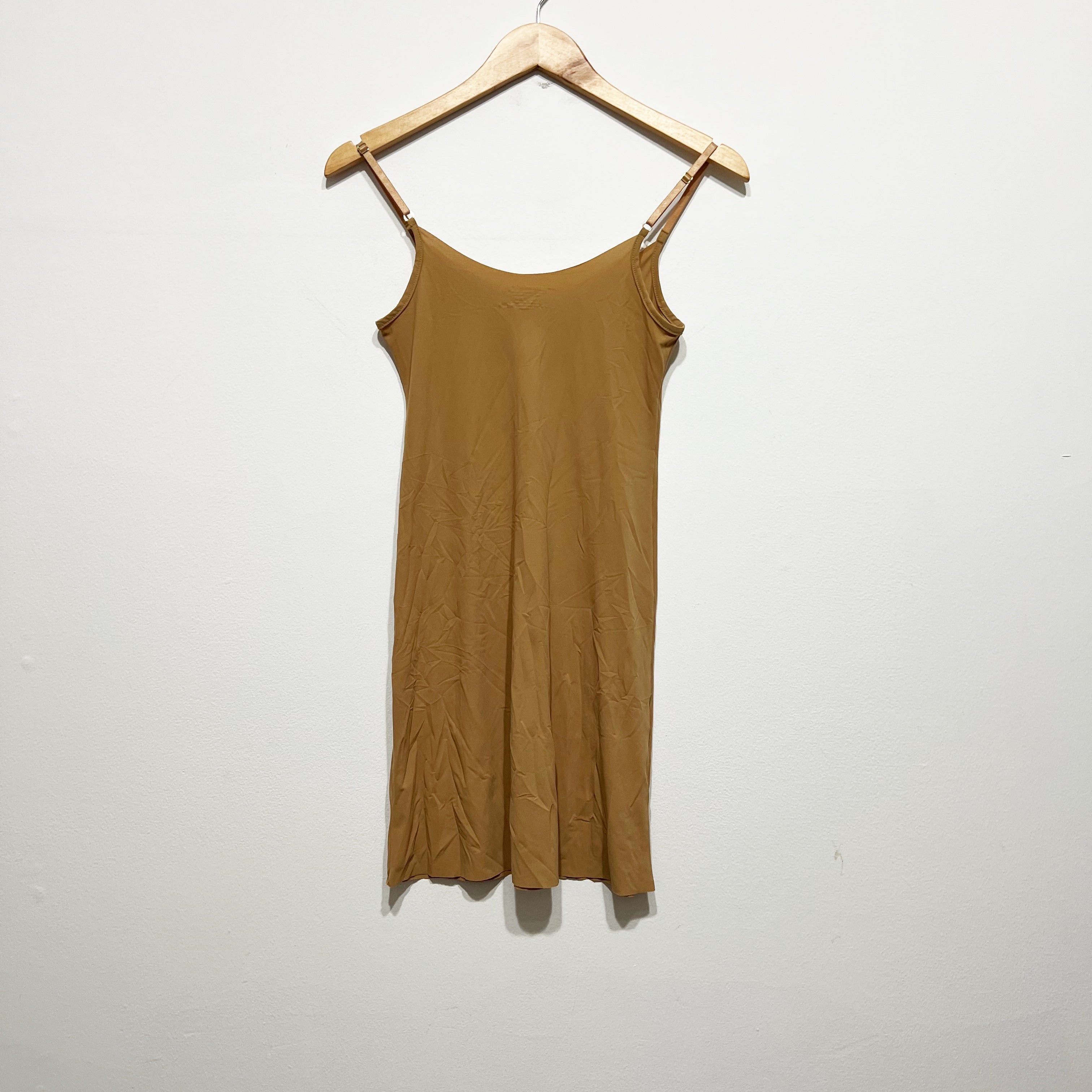 Commando Classic Mini Cami Shaping Seamless Underdress Slip Dress Caramel S/M