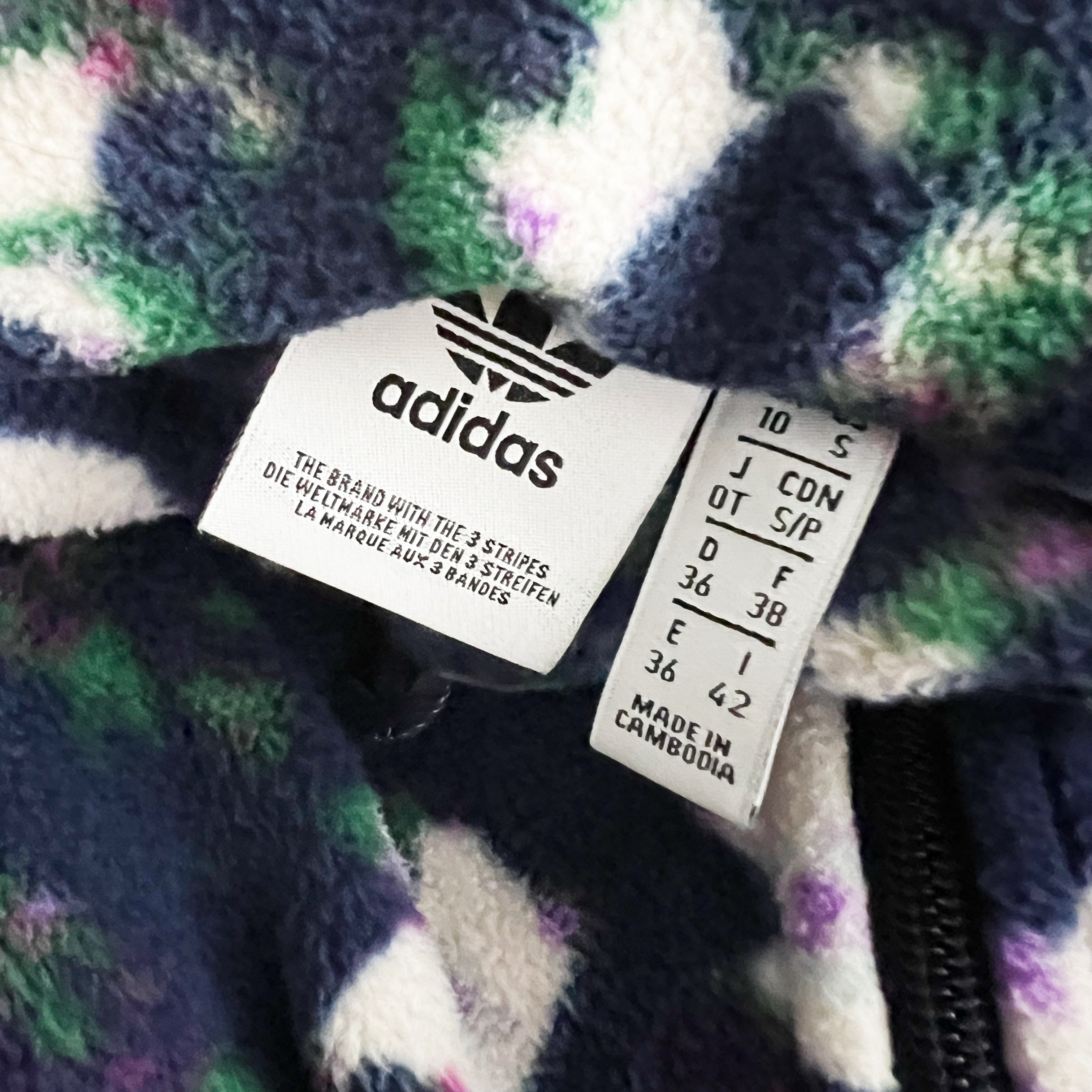 Adidas Women's Polarfleece Full Zip Multi Color Abstract Lightweight Jacket S