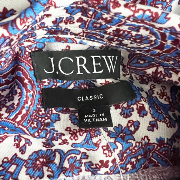 NEW J. Crew Classic Fit Drapey Cupro Blend Button Down Shirt In Floral Crown 2