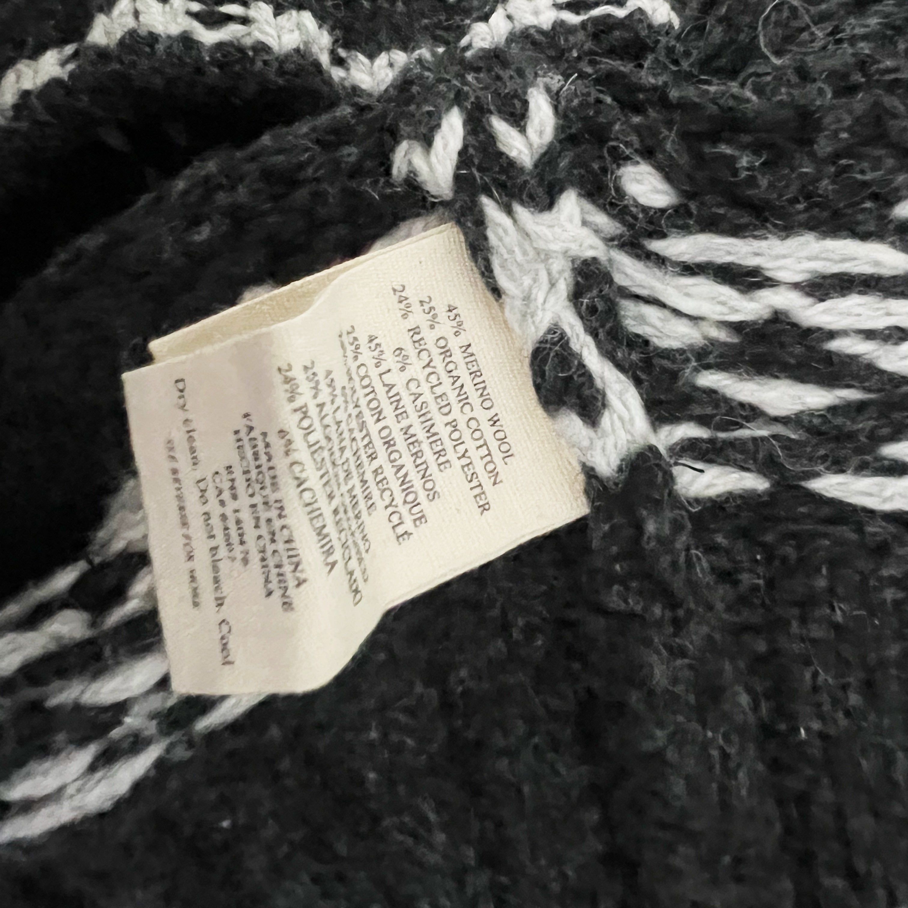 Faherty Willow Creek Wool Organic Cotton Cashmere Blend Knit Fair Isle Sweater S