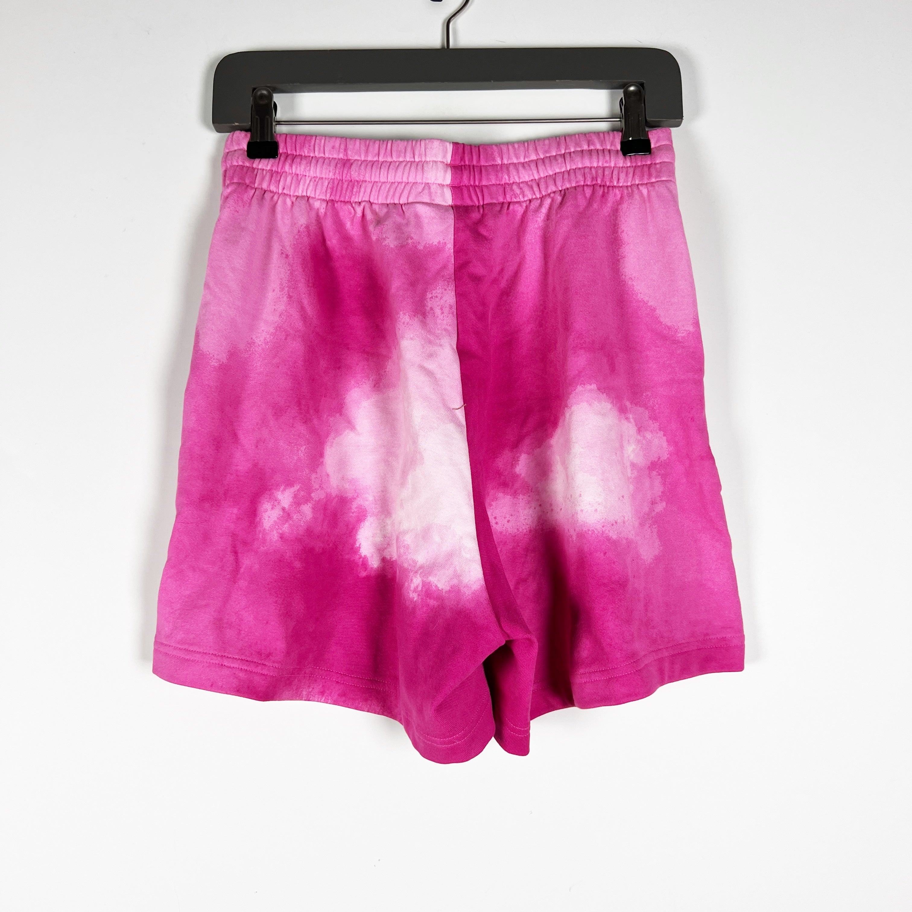 Adidas Women's Cotton Terry High Rise Pull On Mini Lounge Shorts Pink Tie Dye S