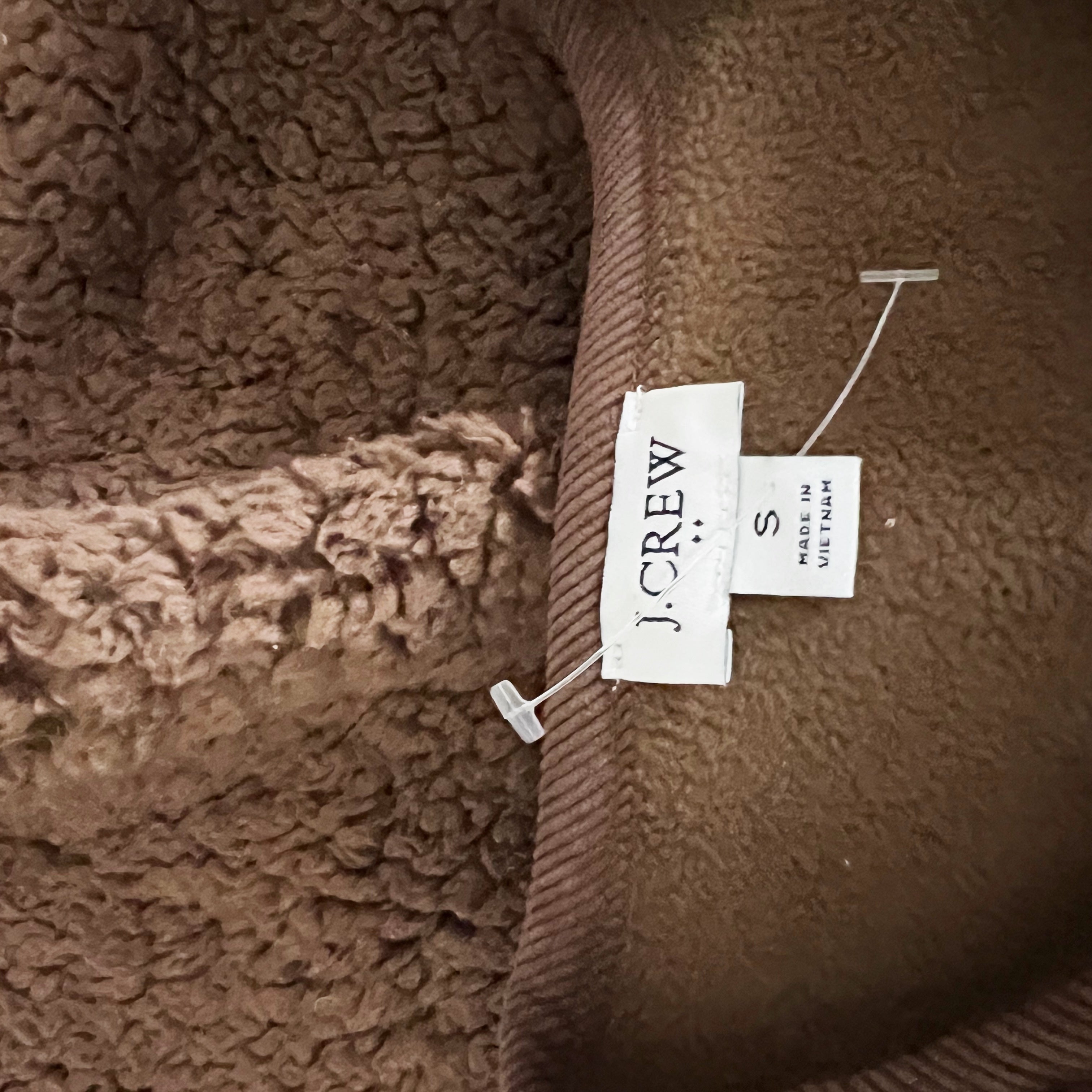 J. Crew Sherpa Lady Fuzzy Teddy Button Front Cardigan Jacket Roasted Cocoa Small