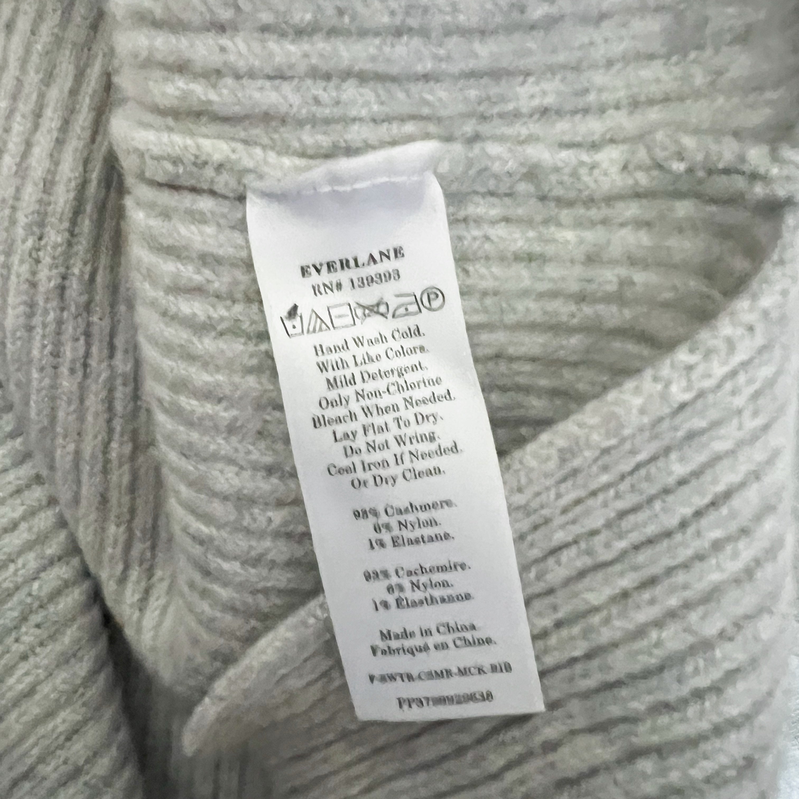 Everlane Women's Cashmere Blend Mock Neck Pullover Ribbed Knit Sweater Gray S