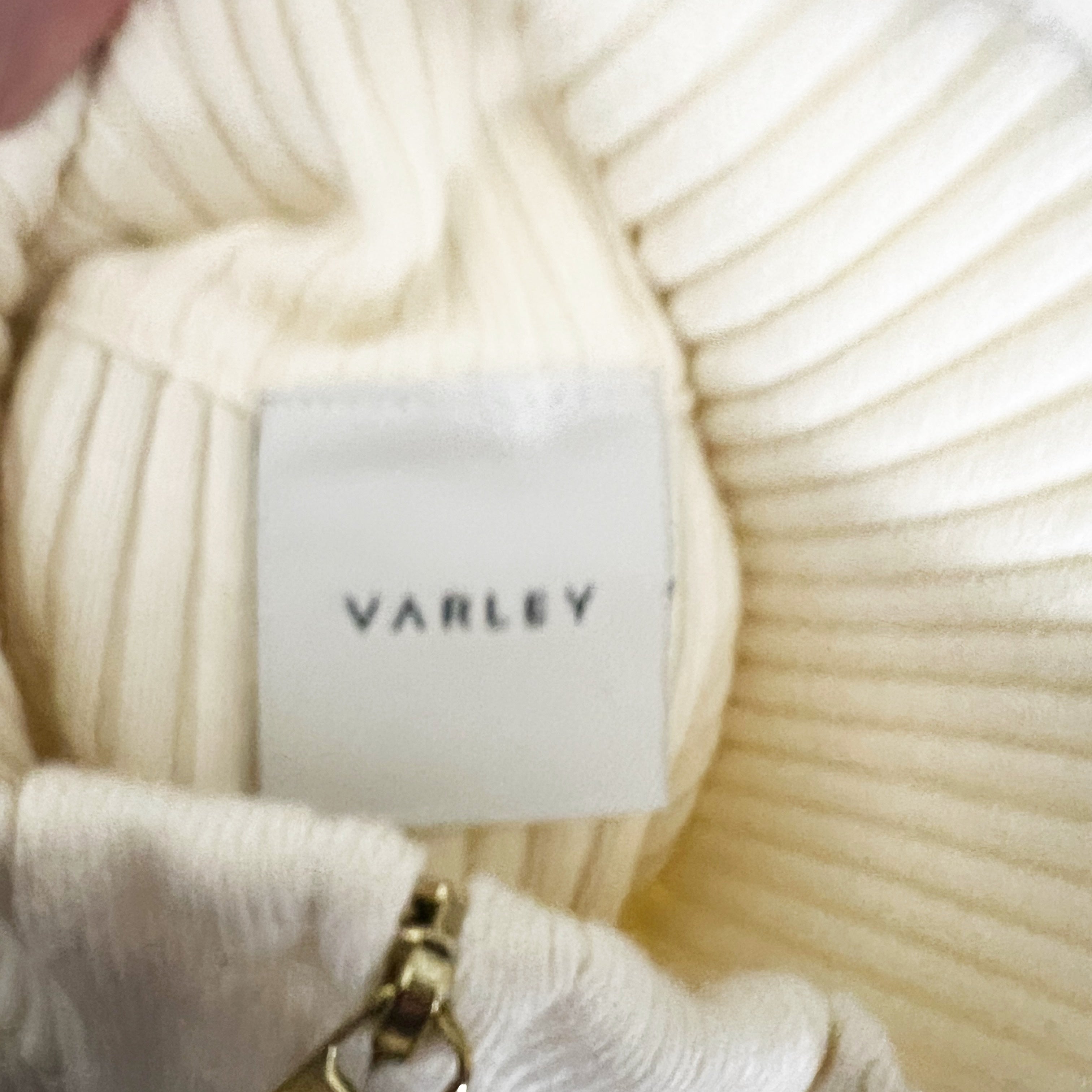 Varley Women's Janie Ribbed True Knit Blend Half Zip Pullover Sweater Ivory S