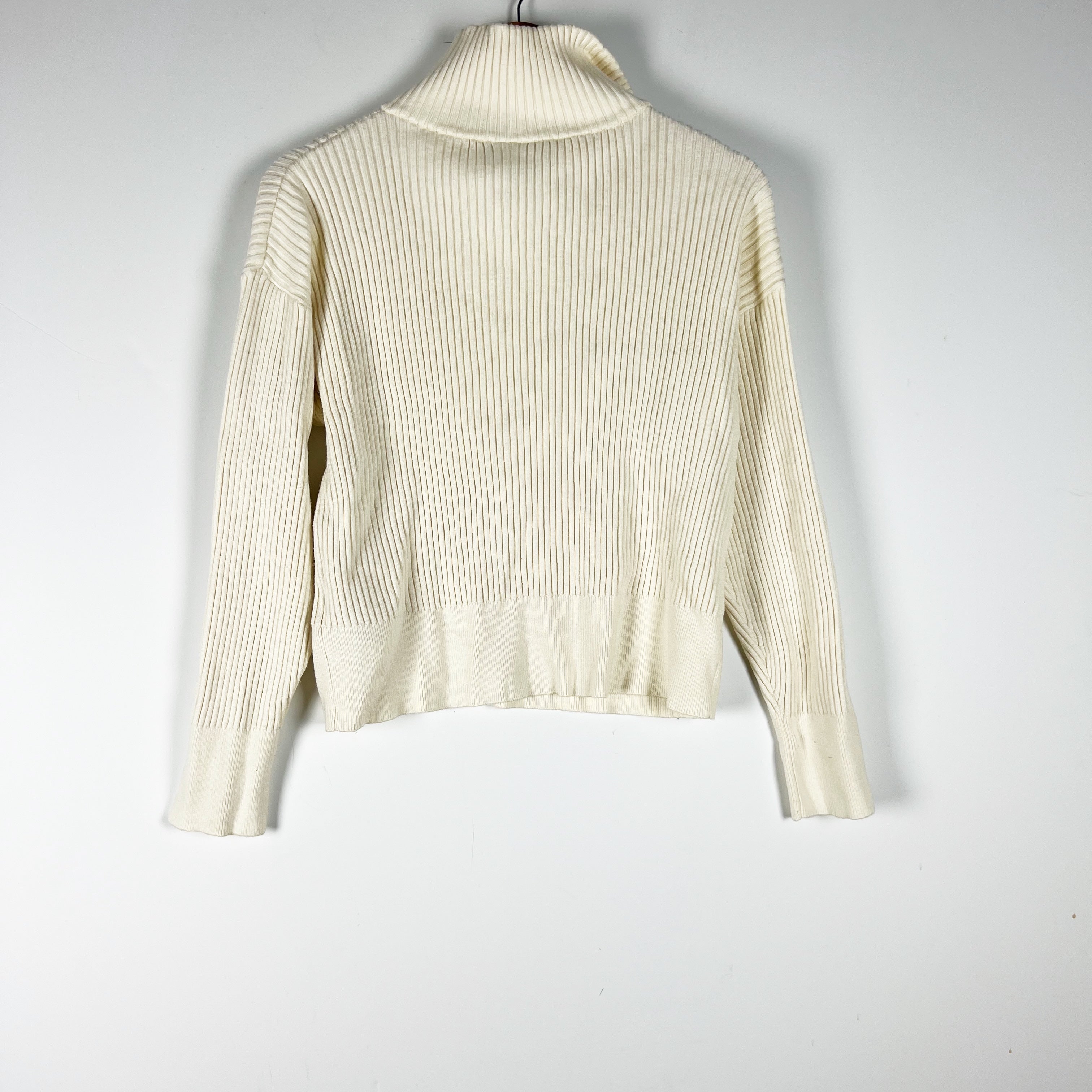 Varley Women's Janie Ribbed True Knit Blend Half Zip Pullover Sweater Ivory S