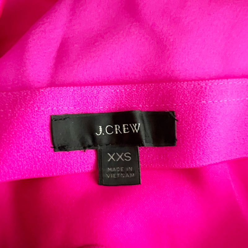 J. Crew Gwyneth Mid Rise Bias Cut Slip Straight Midi Skirt Hot Pink XXS