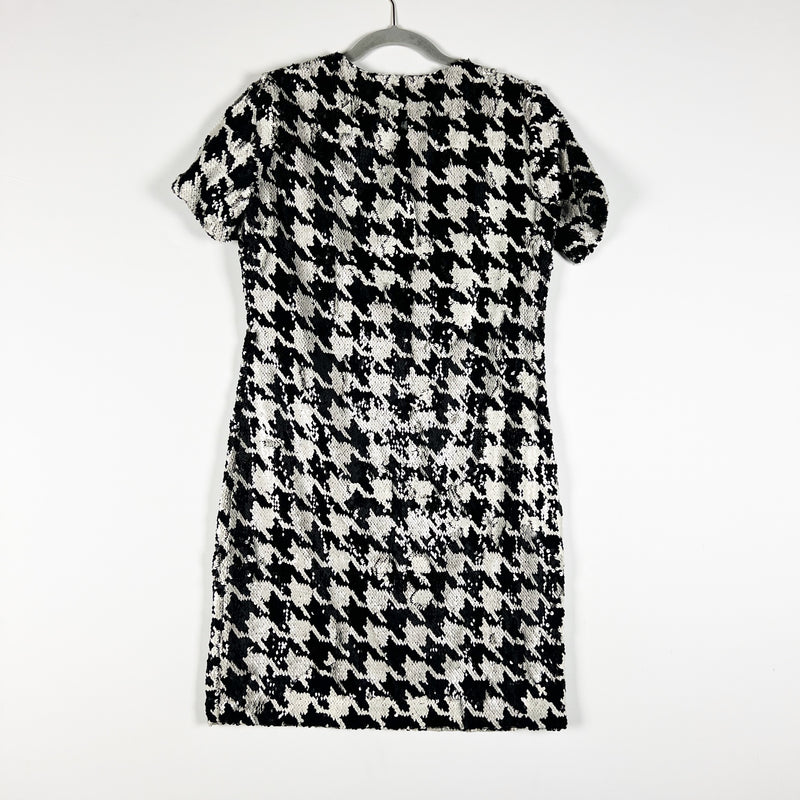 NEW Ann Taylor Allover Sequin Sparkle Embellished Houndstooth TShirt Dress 2