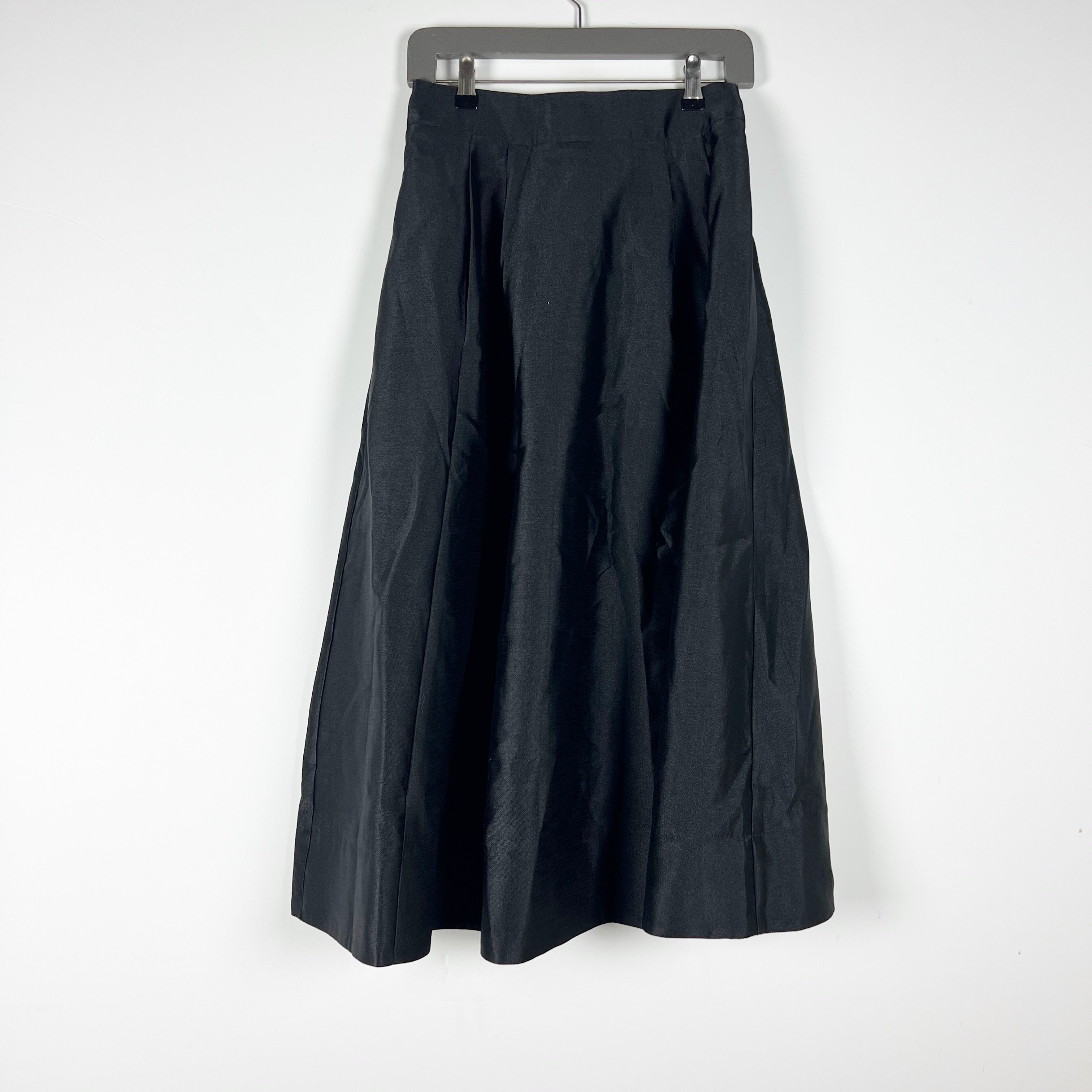 Tuckernuck Black Dupioni Kendall Full Body A Line Pull On Midi Skirt Small