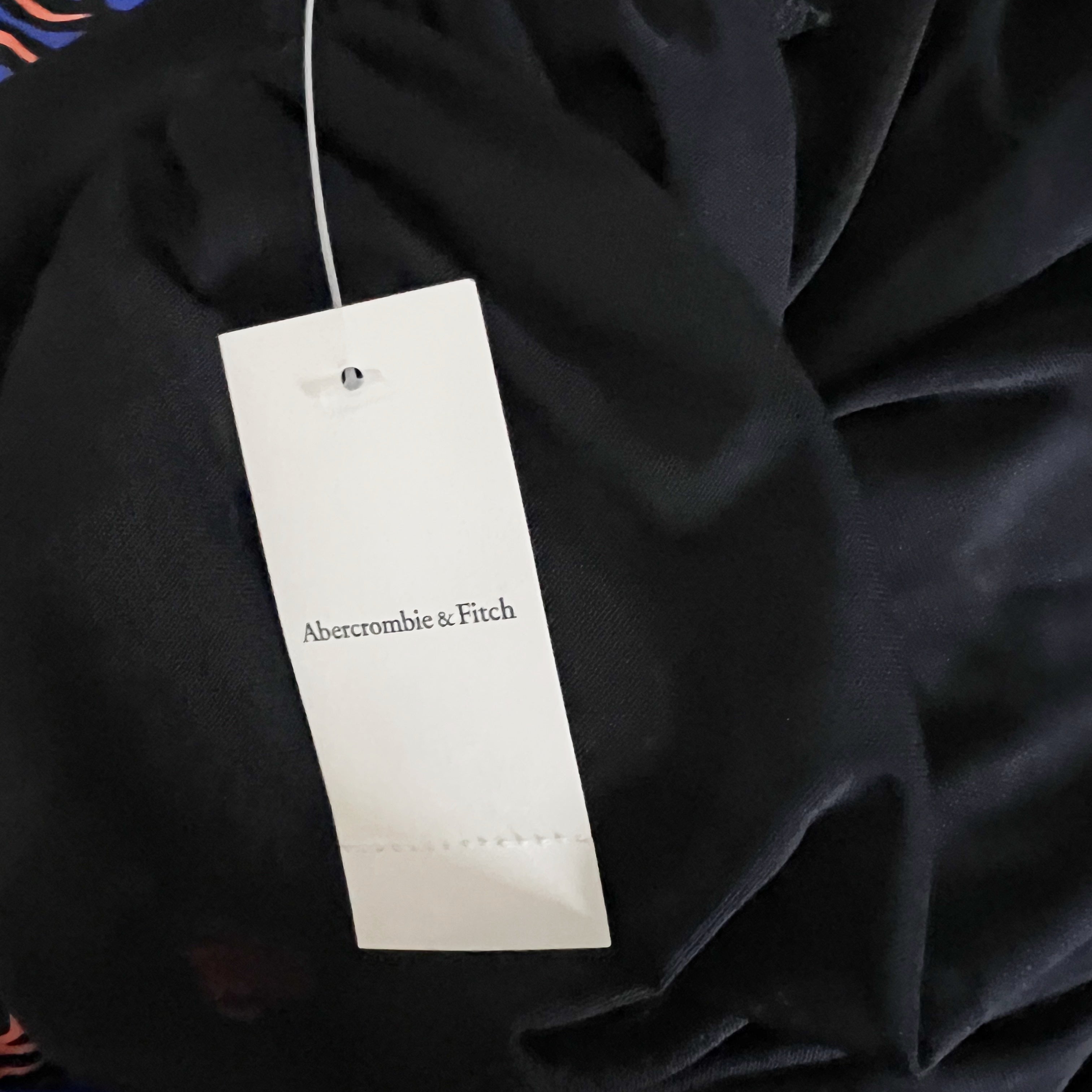 NEW Abercrombie & Fitch Ruched Mesh Off The Shoulder Bodysuit Black Small