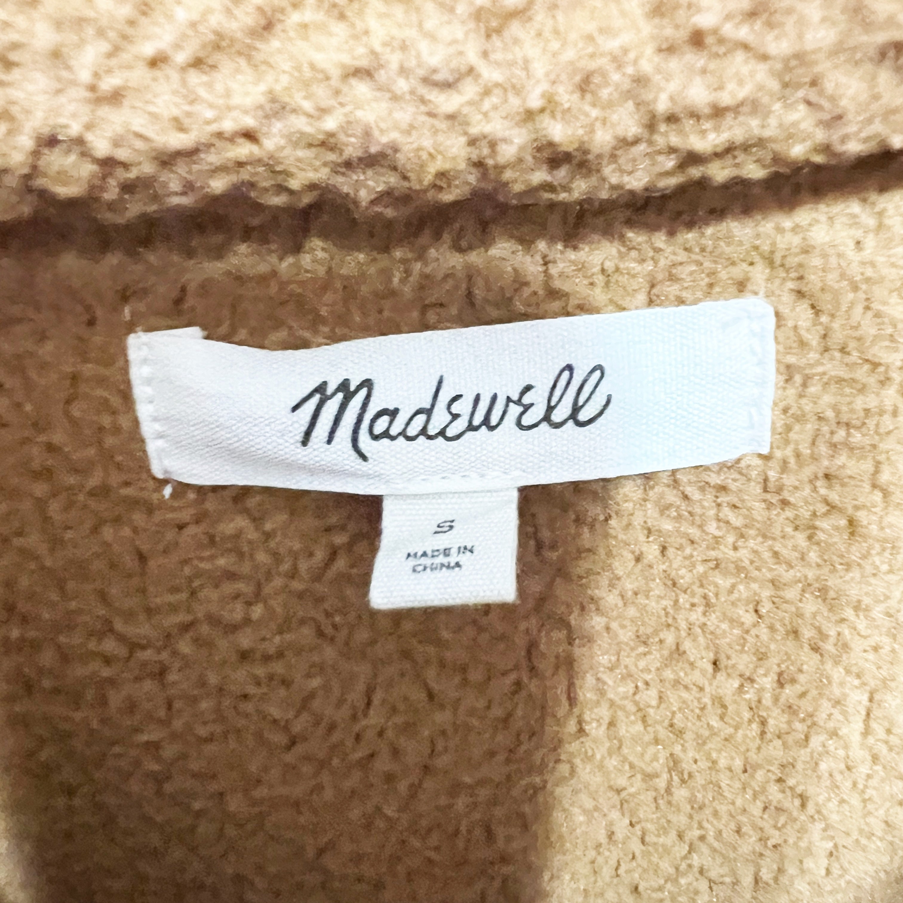 Madewell (Re)sourced Fleece Quilted Pocket Popover Jacket Sweater Dried Cedar S