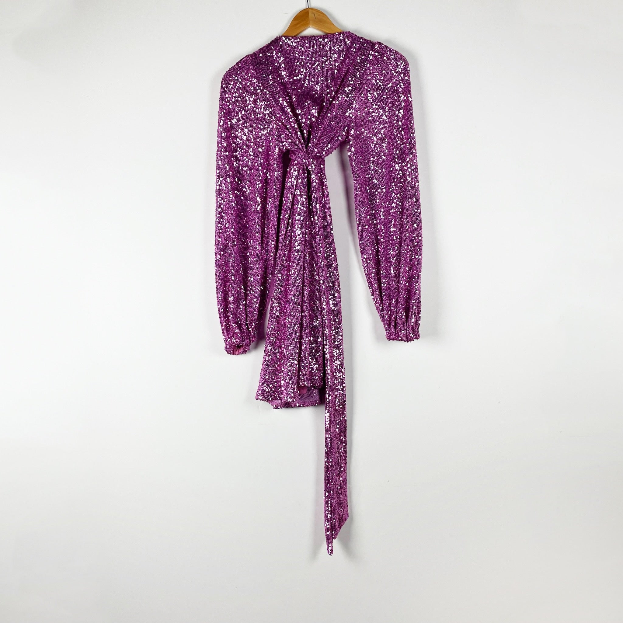 Show Me Your Mumu Aniston Allover Sequin Sparkle Embellished Mini Party Dress M