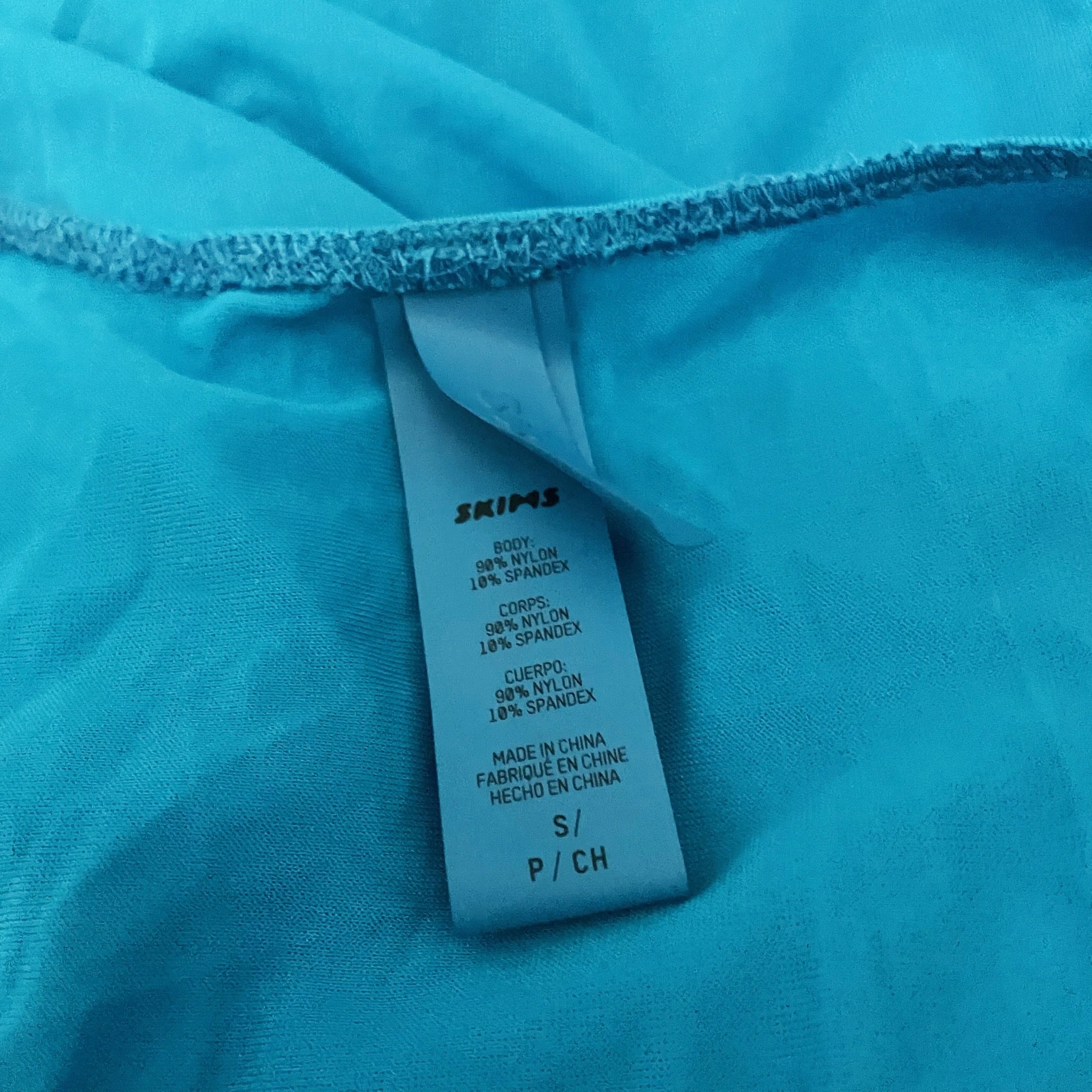 Skims Sheer Mesh Scoop Neck Sleeveless Tank Bodycon Midi Dress Blue Small