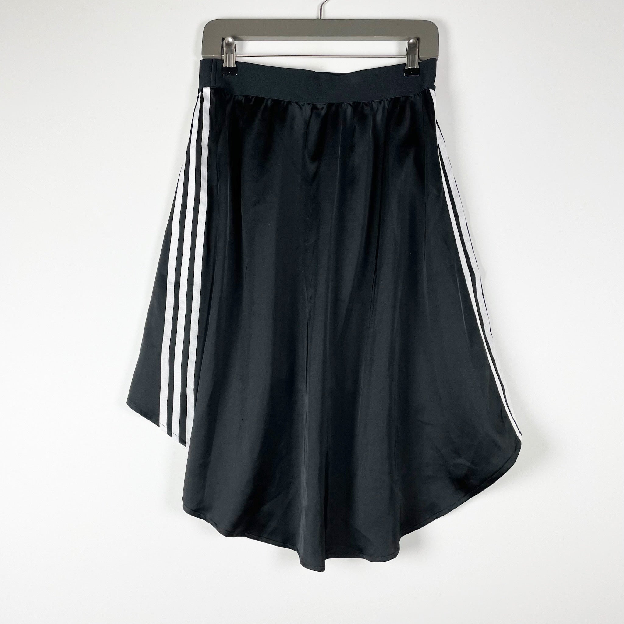 Adidas Originals EC1881Pull On Mid Rise Satin Athletic Athleisure Skirt Black S
