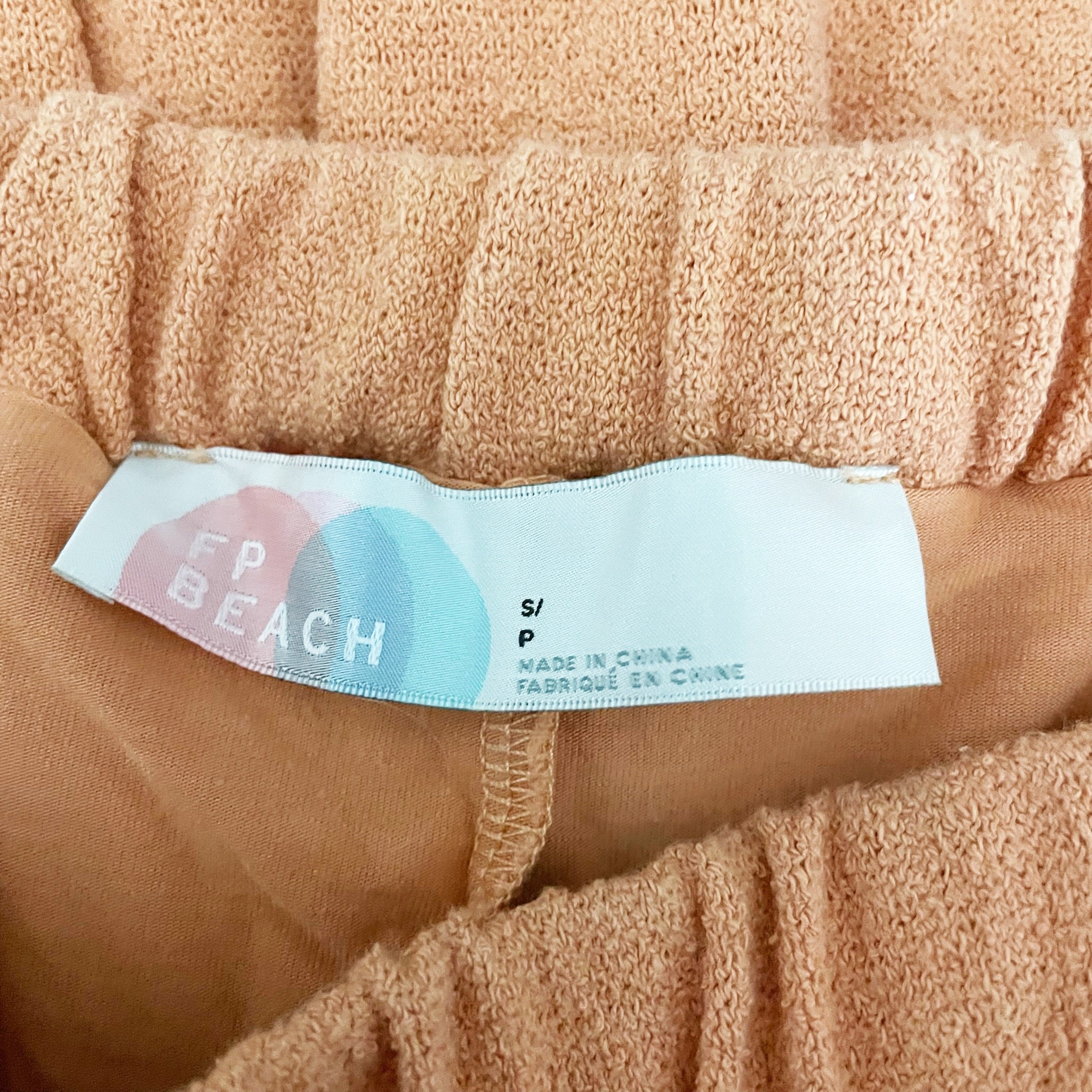 Free People Beach Ace Set Cotton Terry Swing Mini Skirt Skirt Peach Pit Small