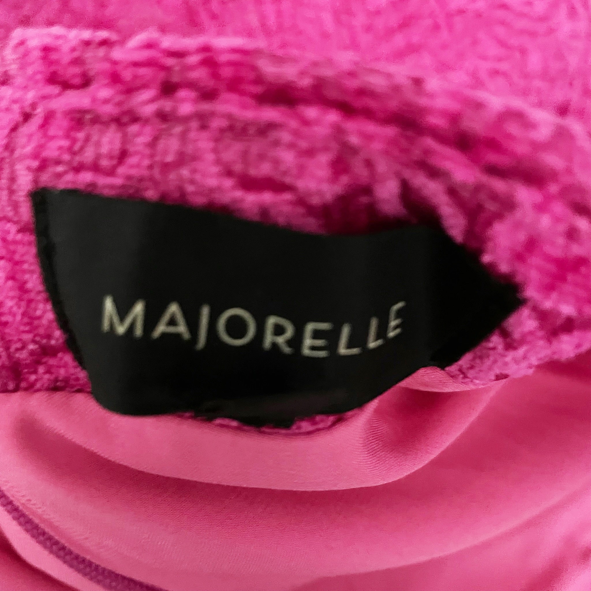 Majorelle Penelope Cotton Blend Textured Crystal Jewel Button Mini Skirt Pink M