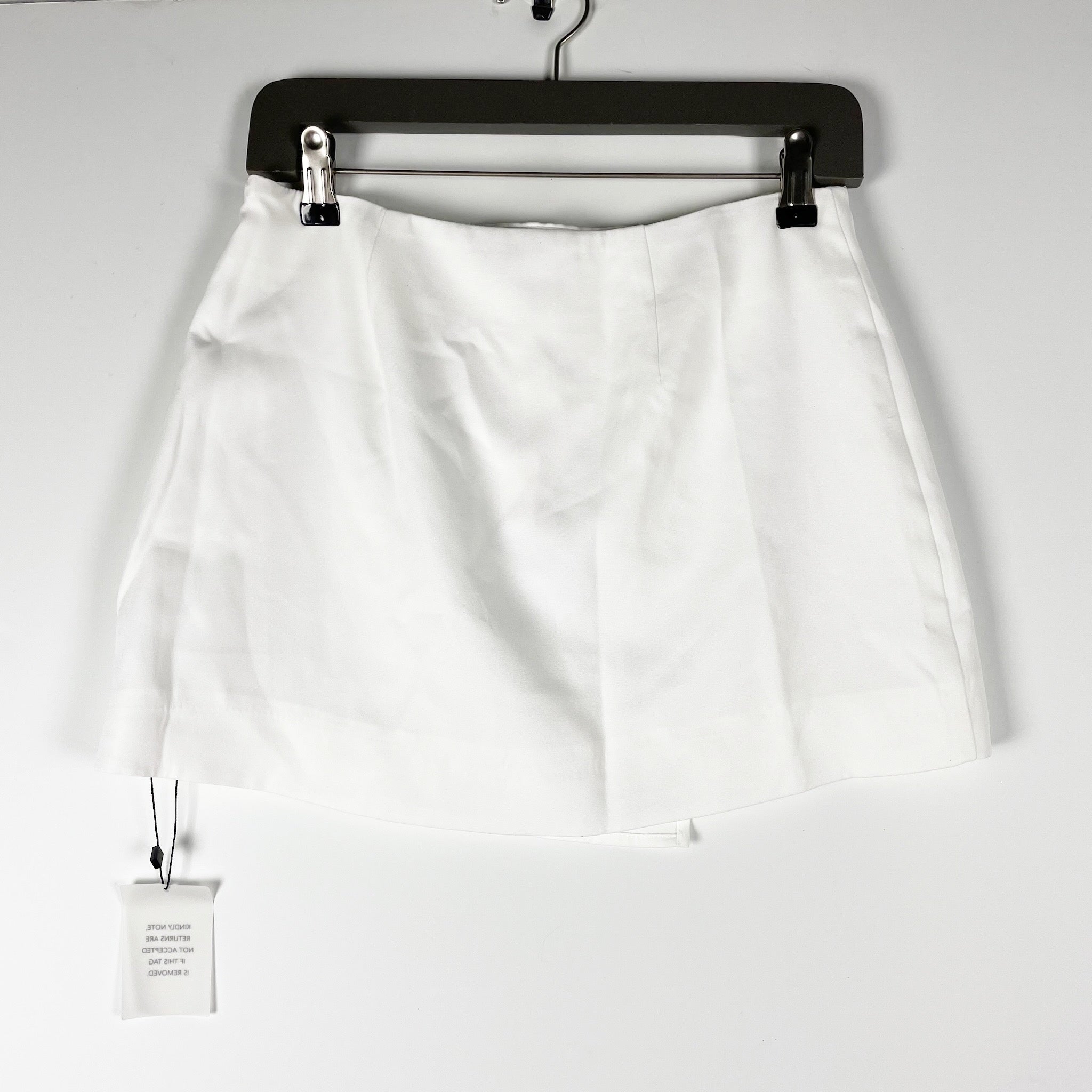 NEW More To Come Ember Faux Wrap Crystal Jewel Diamond Bow Mini Skirt White S