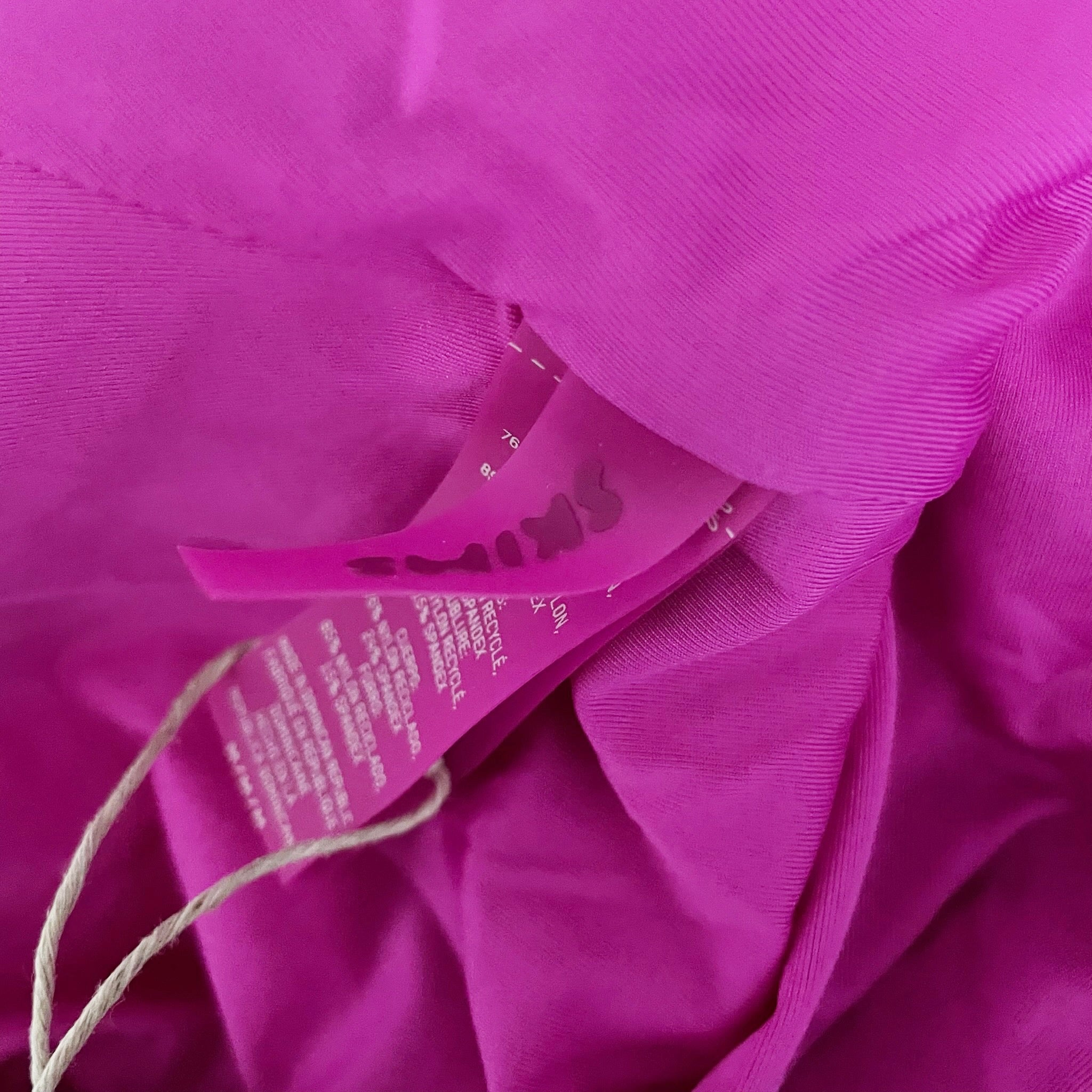 NEW Skims Sporty Zipper Swim Strapless one Piece Bathing Suit Hibiscus Pink M