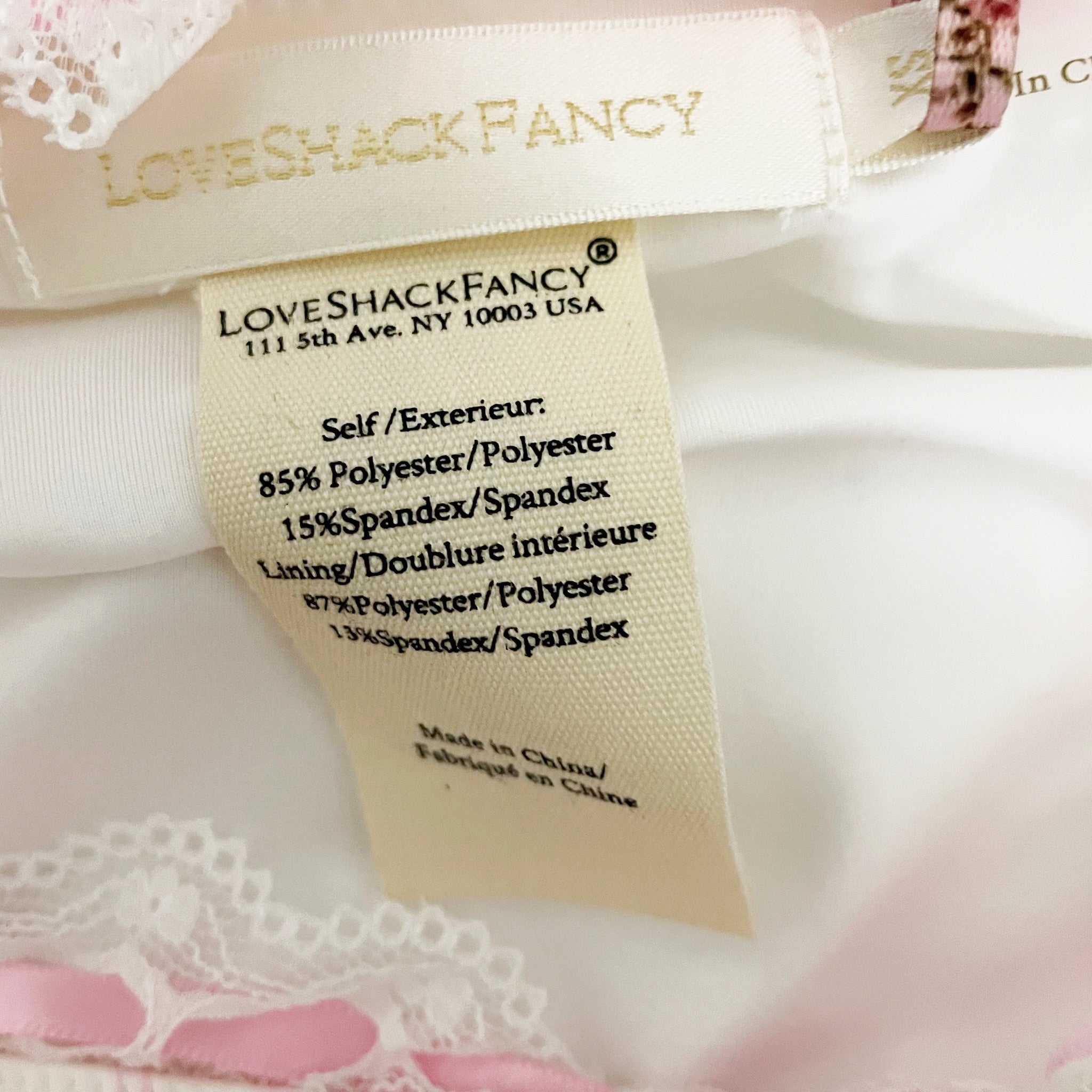 NEW LoveShackFancy Tallie Lace Two Piece Bikini Swim Bathing Suit Pastry Pink XS