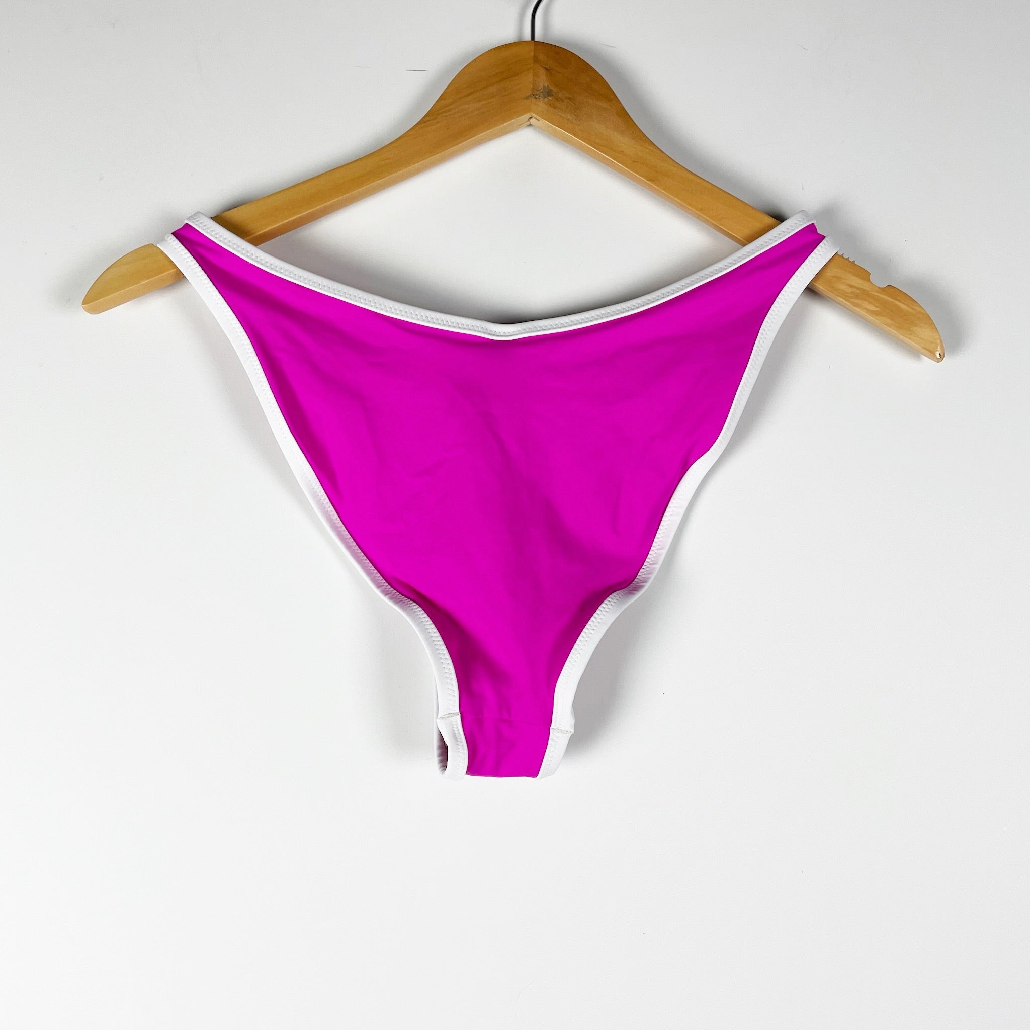 NEW Skims Sporty Zipper Swim Dipped Tanga Bathing Suit Bikini Bottom Hibiscus M