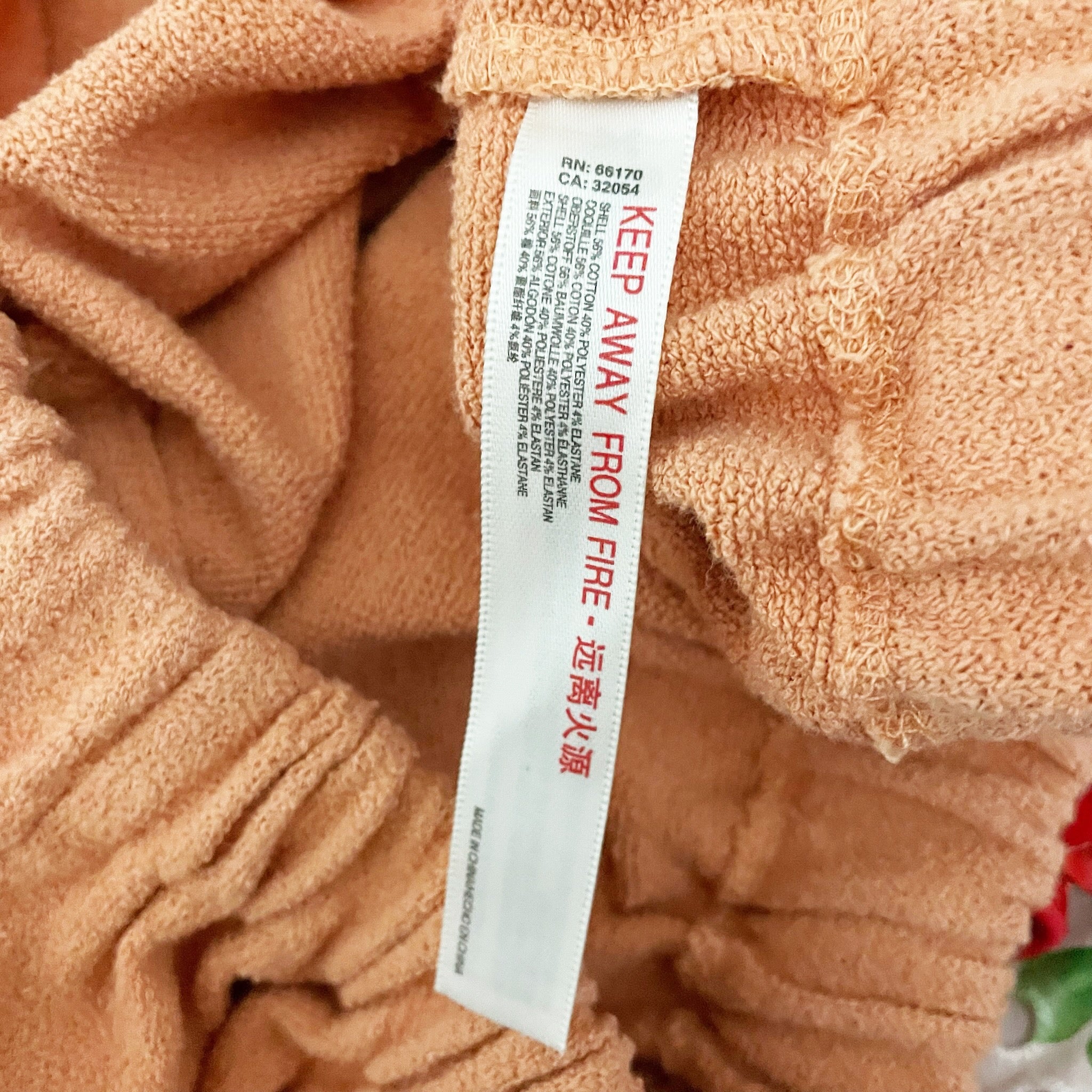 Free People Beach Ace Set Cotton Terry Collared V Neck Crop Top Peach Pit Small