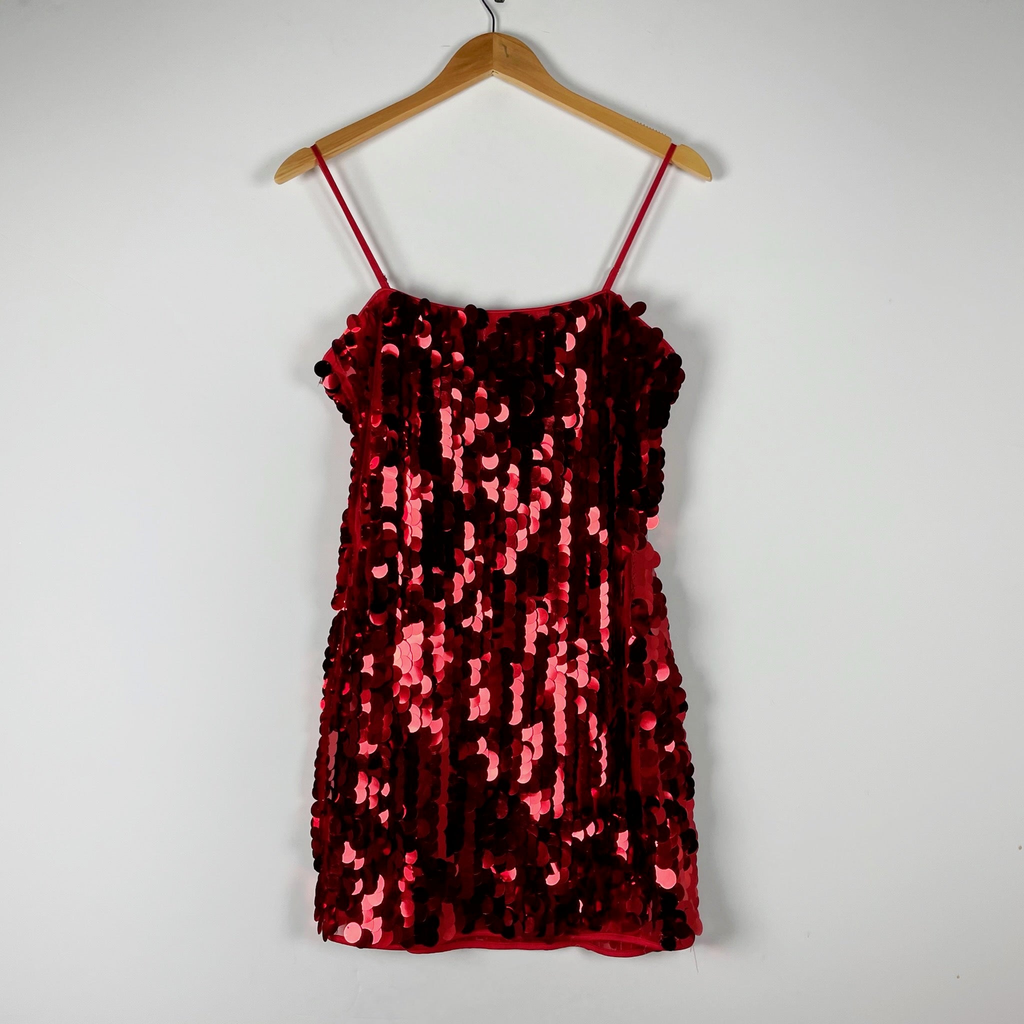 NEW More To Come x Emma Rose Yarina Mini Red Sequin Sparkle Mini Dress Small
